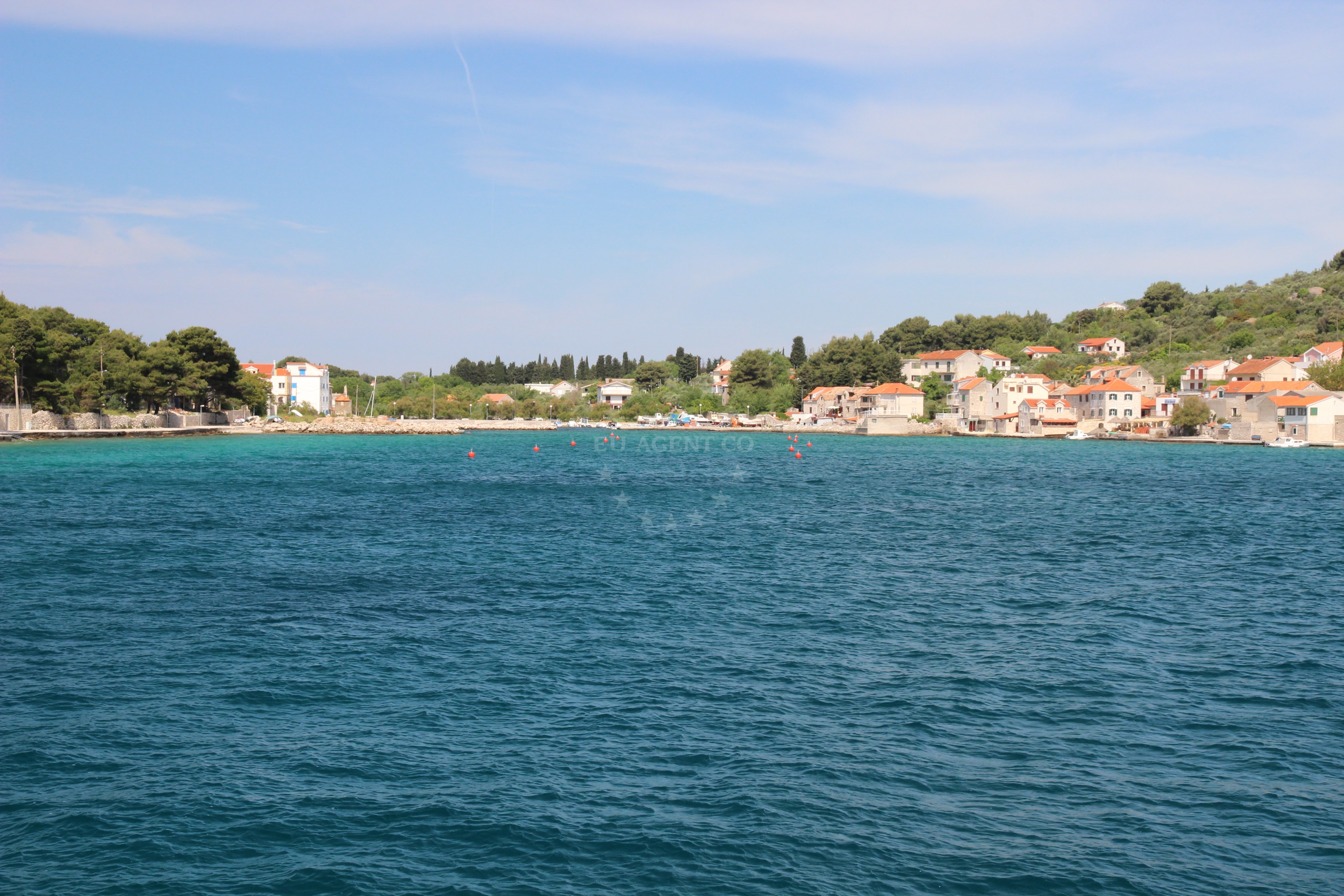 Nautical view of the buoy field and surrounding sea