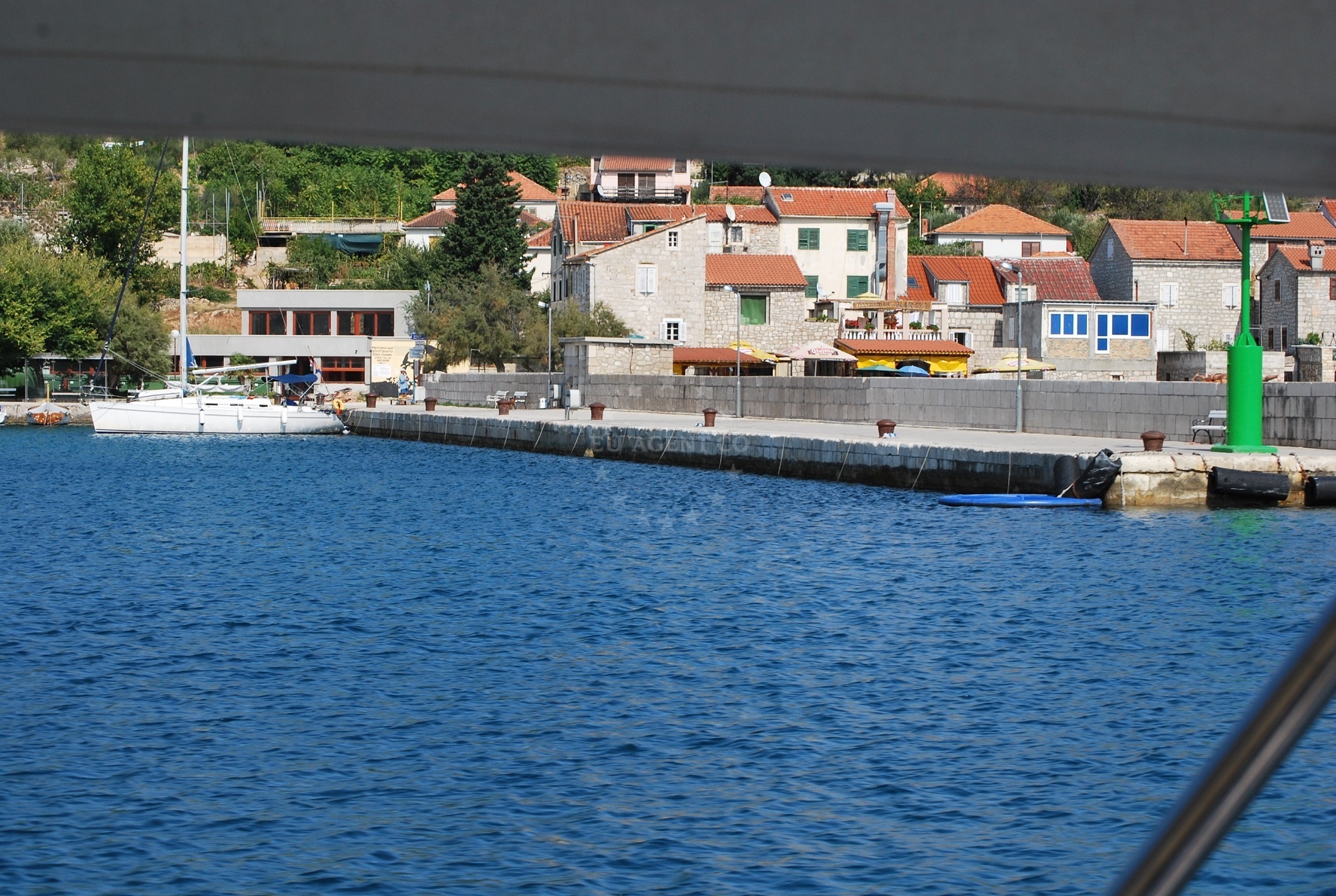 Panoramic view of the buoy field and Prvić coastline