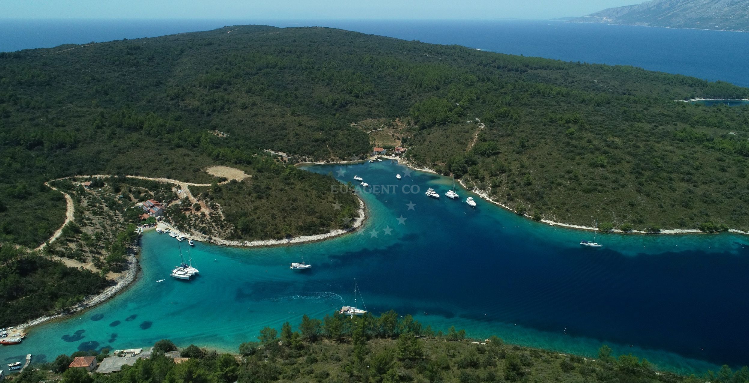 Buoy field in Lovišće Bay, Scedro Island, Central Dalmatia