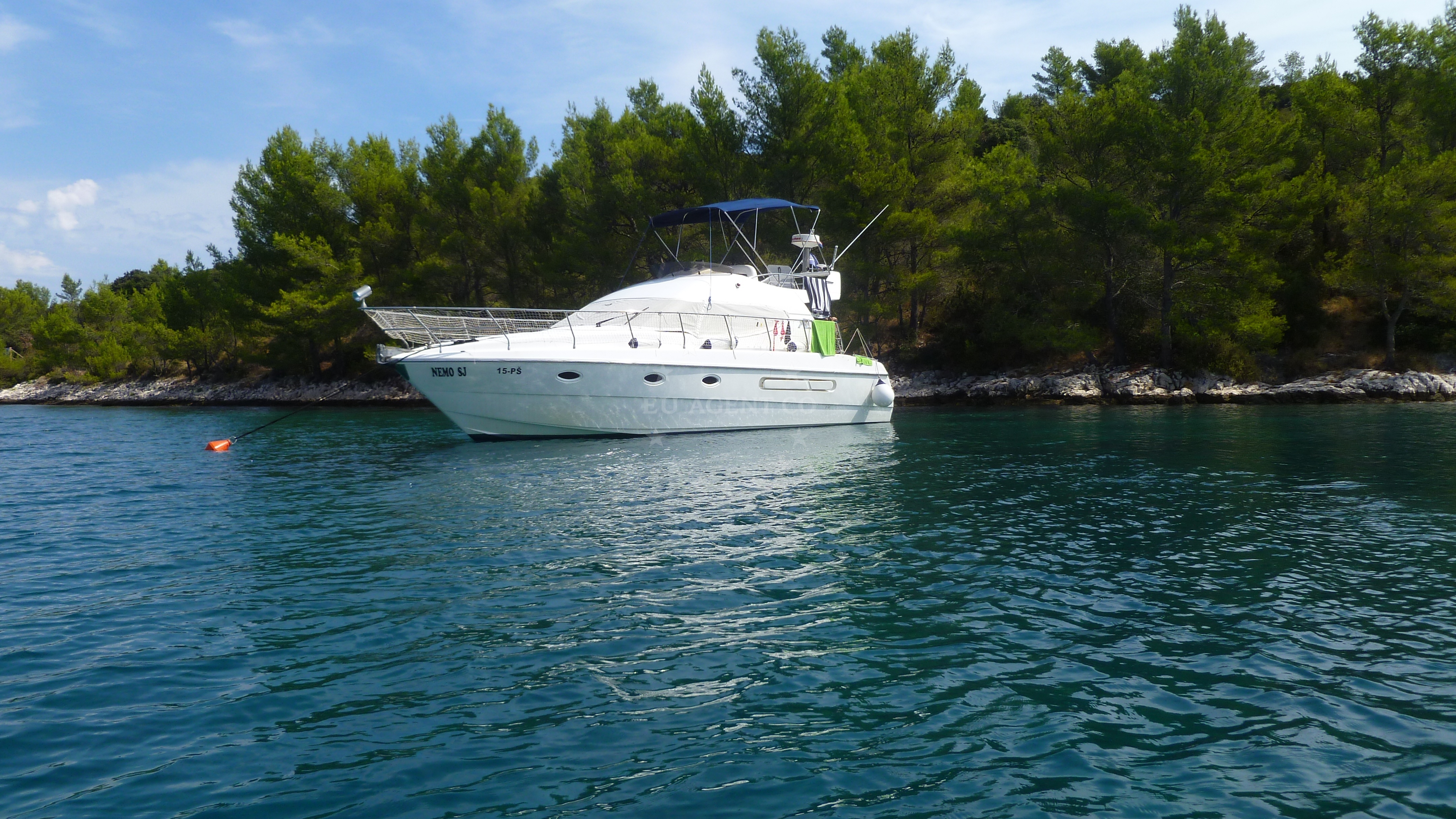 View of Scedro Island from Lovišće Bay buoy field