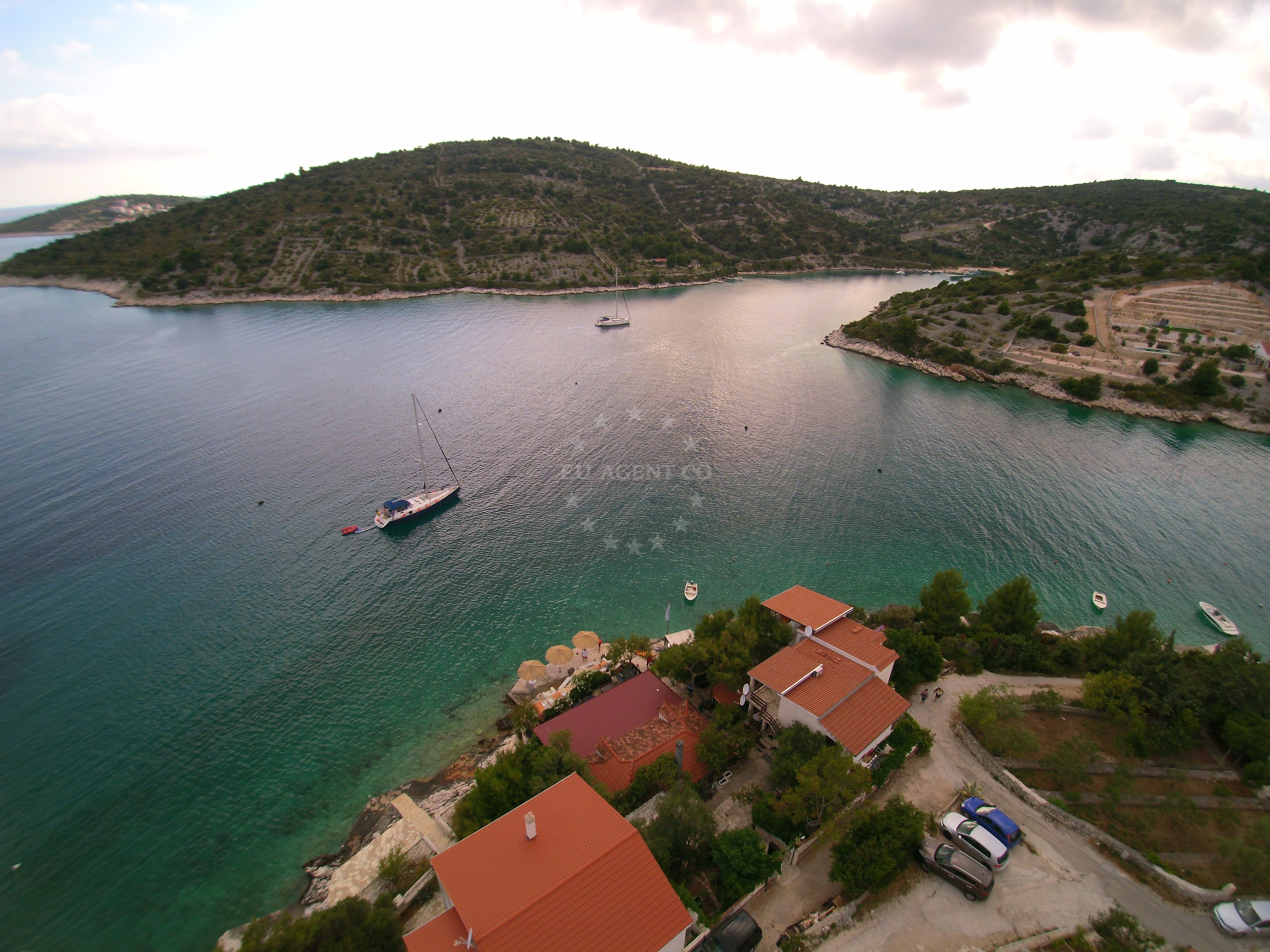 View of Sevid Buoy Field from the shore, Croatia