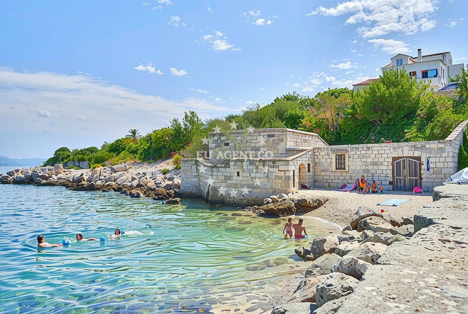 Krusica Donja jetty in Donja Krusica, Šolta, Croatia with local yachts moored nearby