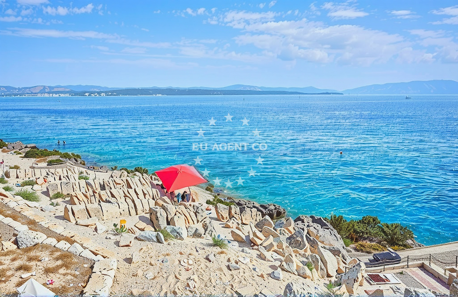 Donja Krušica beach near Krusica Donja jetty on Šolta Island