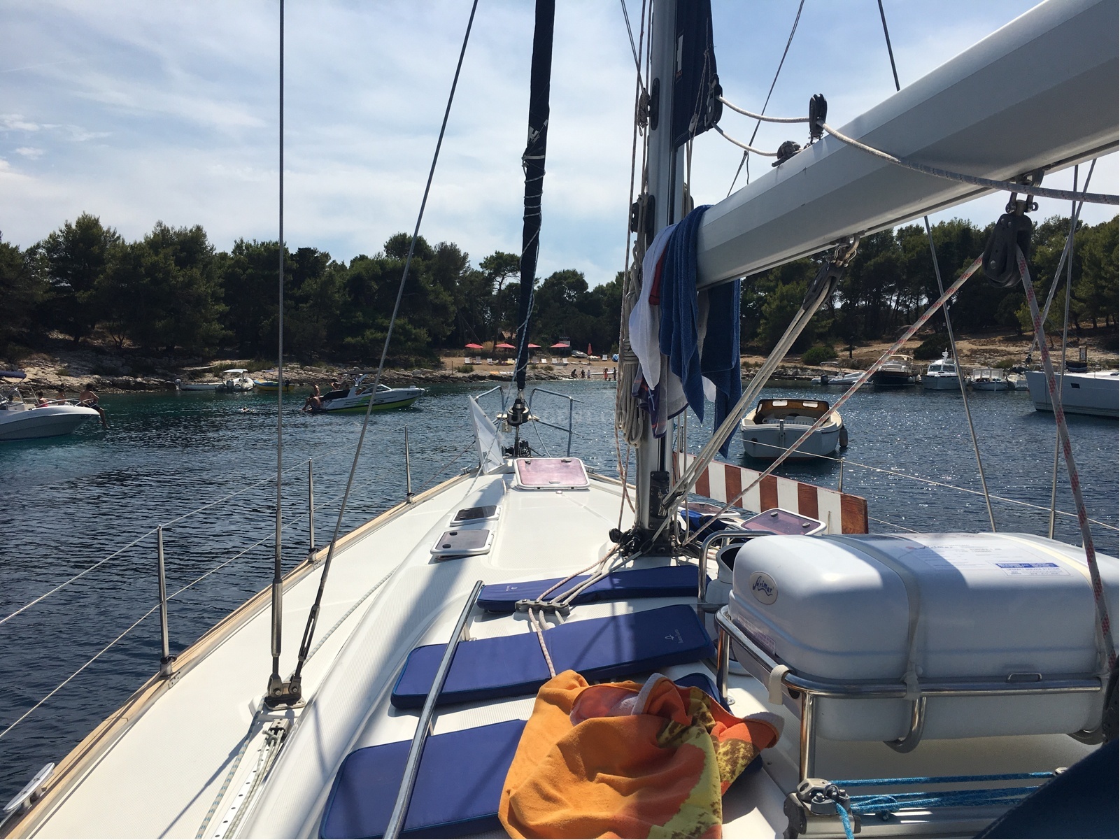 Sailor's perspective of mooring buoys near Pension Tonci, St. Klement