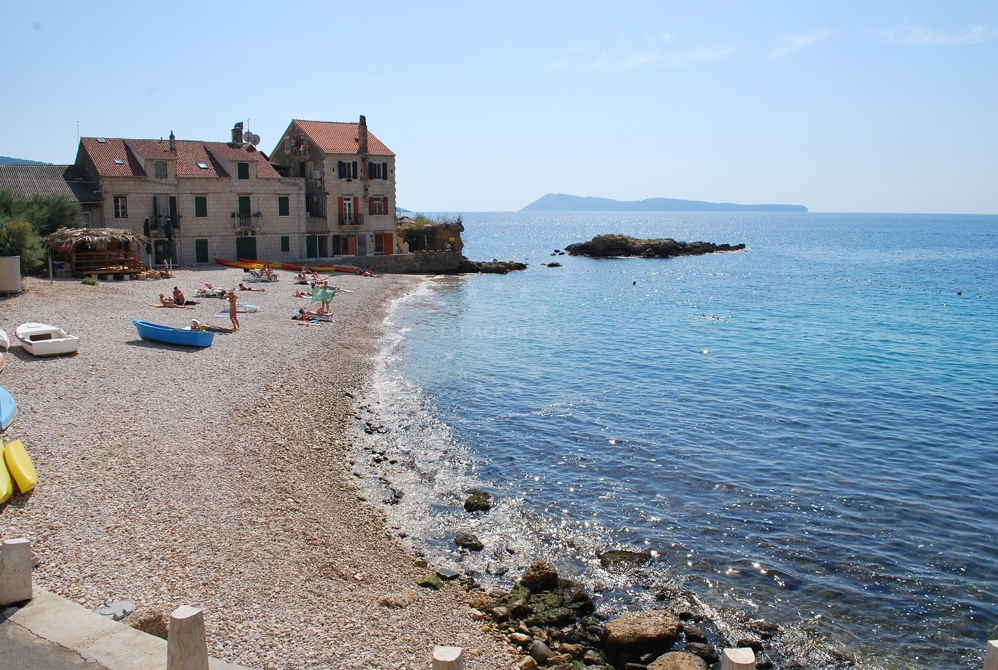 Komiza village and buoy field location on the island of Vis, Croatia