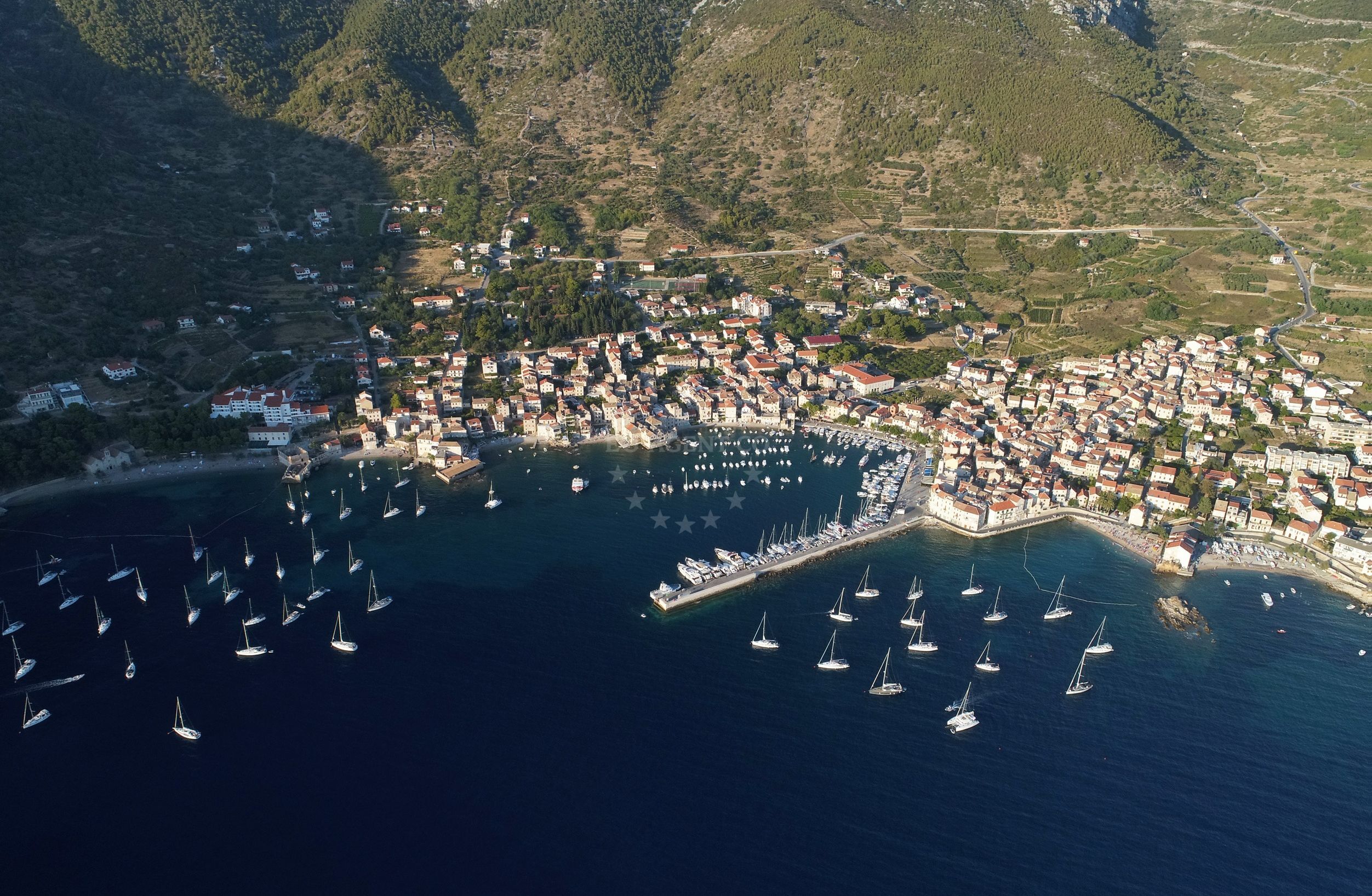 Buoy field in Komiza, Vis, Croatia