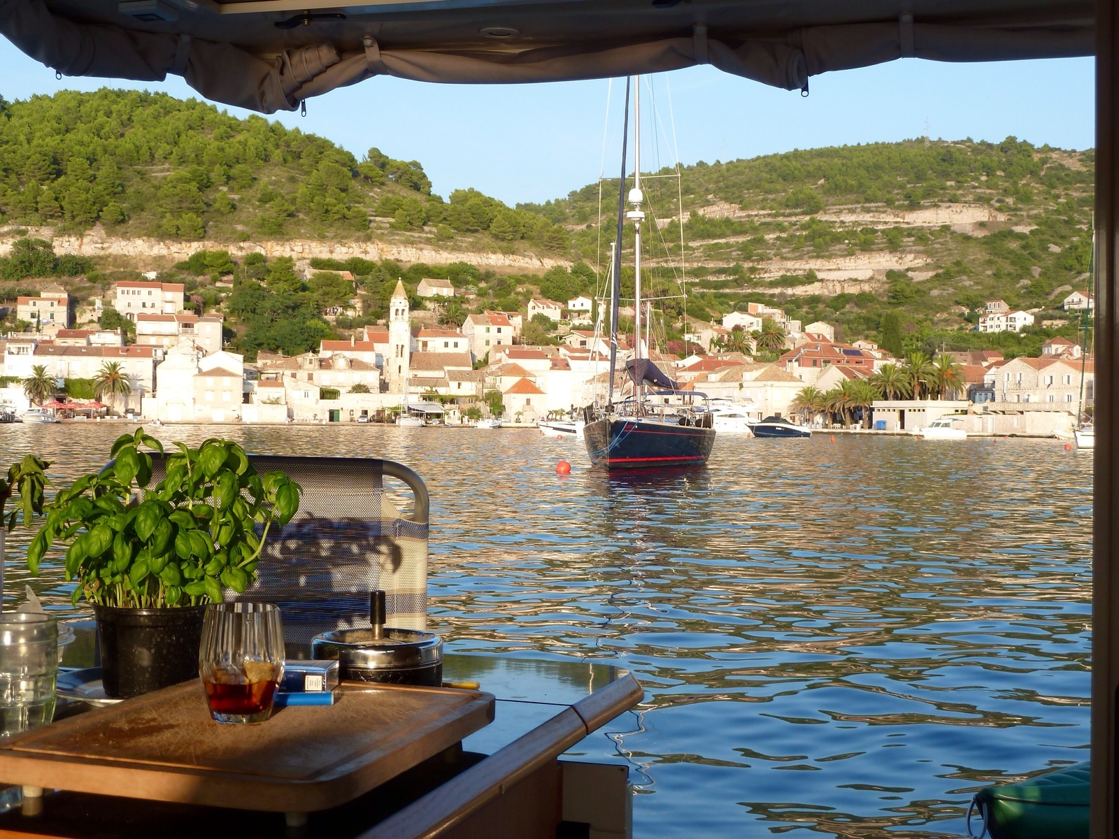 Nautical view of buoy field near Luka Vis Bay
