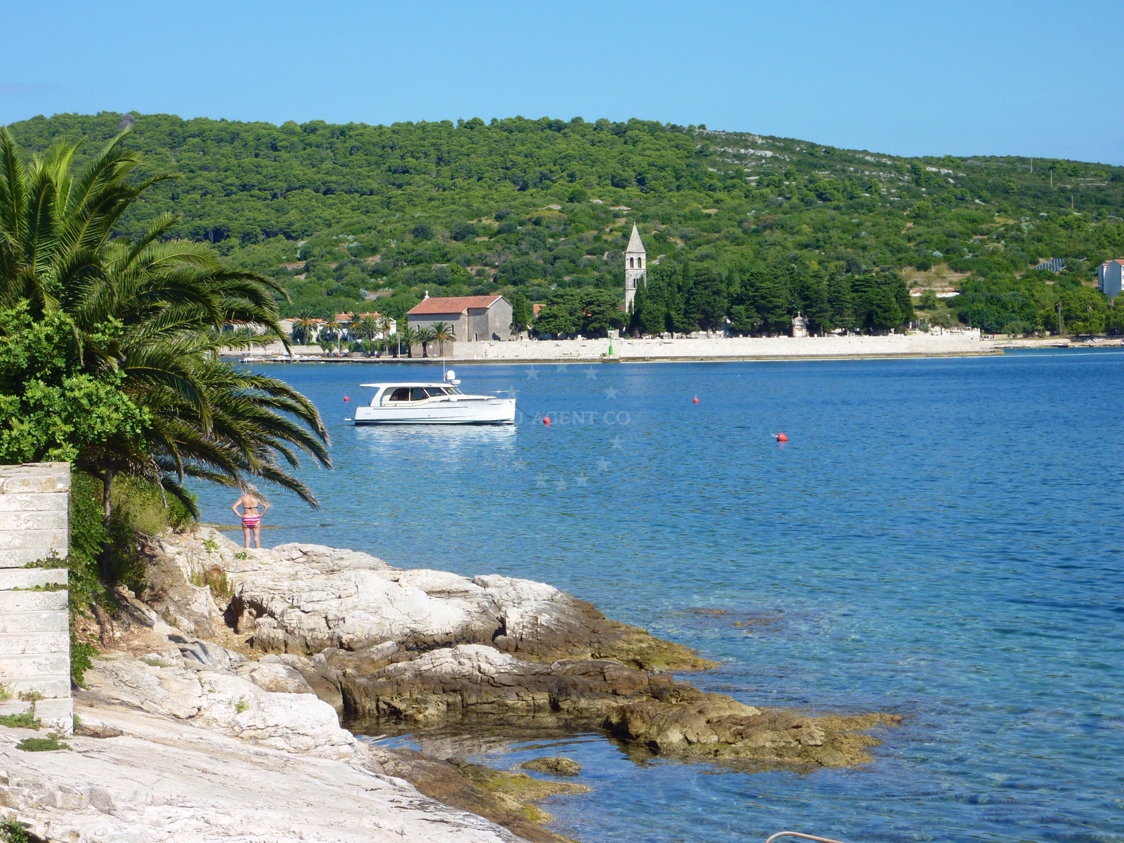 Buoy markers in the Adriatic Sea near Vis