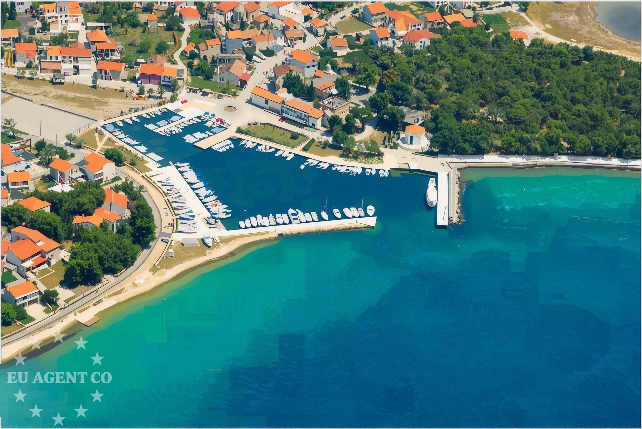 Navigational buoy field in Zablace, Central Dalmatia, Croatia