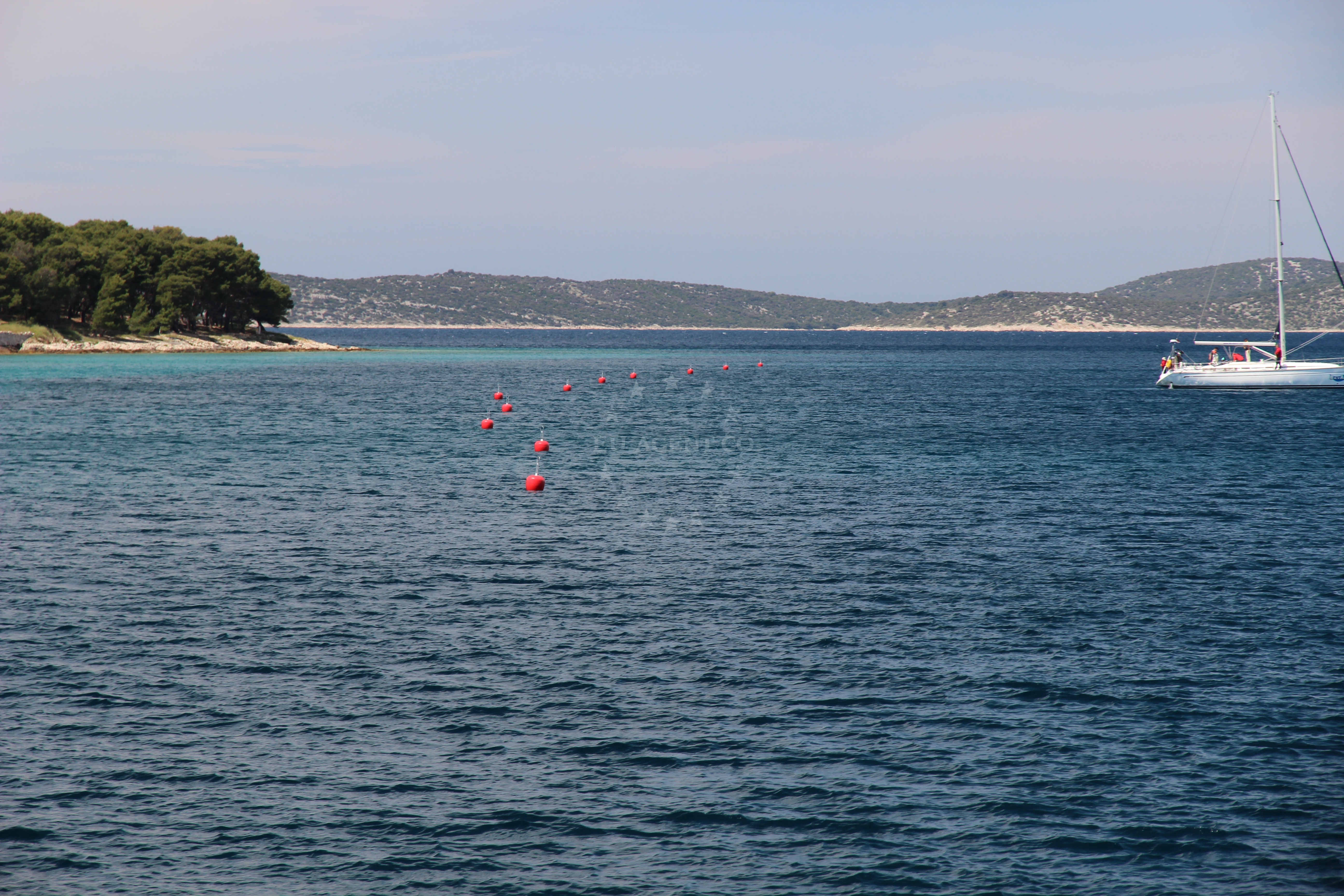 Buoy field in Zlarin, Central Dalmatia, Croatia