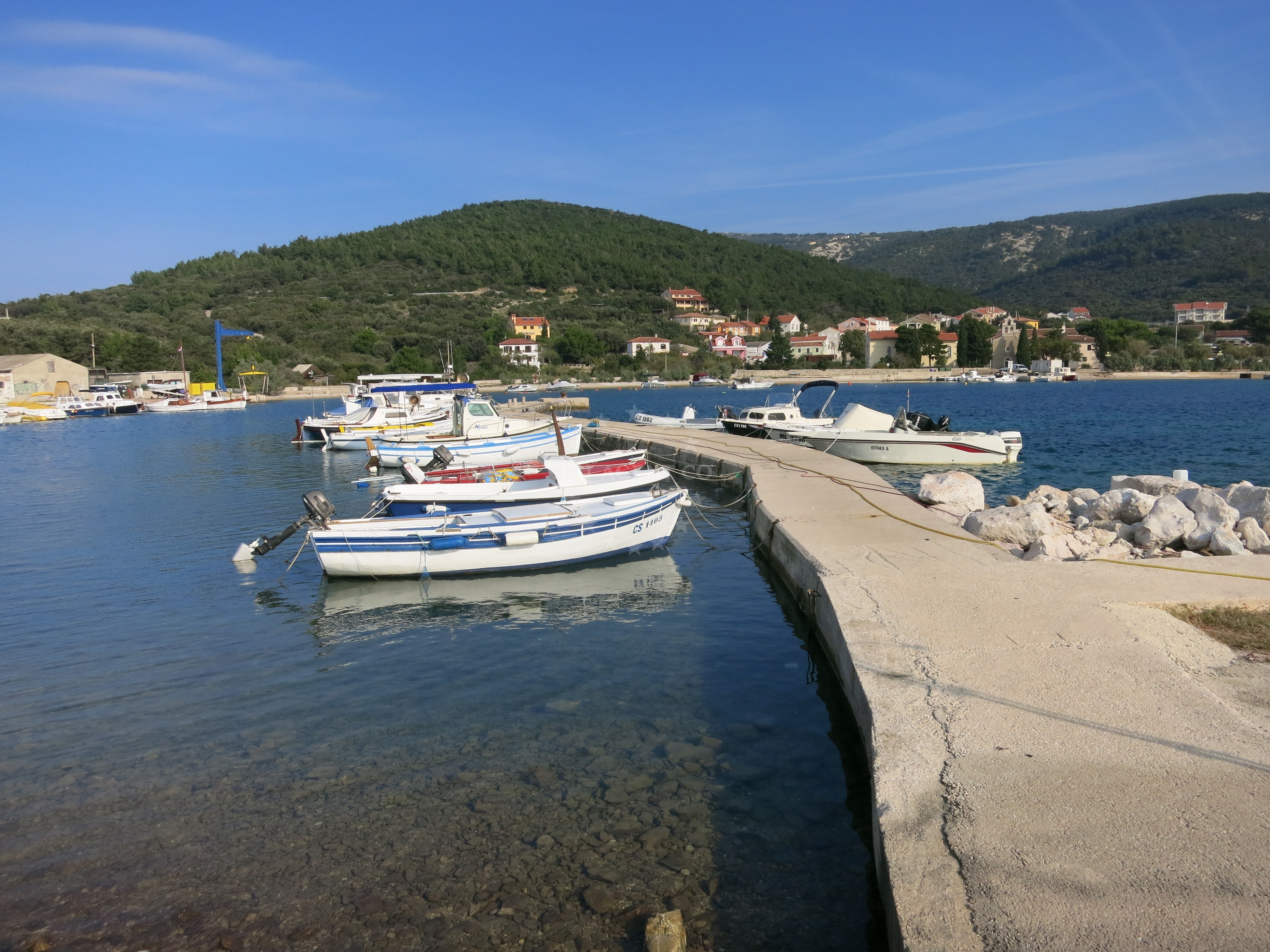 Martinscica Jetty, Cres, Croatia with nearby boats and mooring facilities