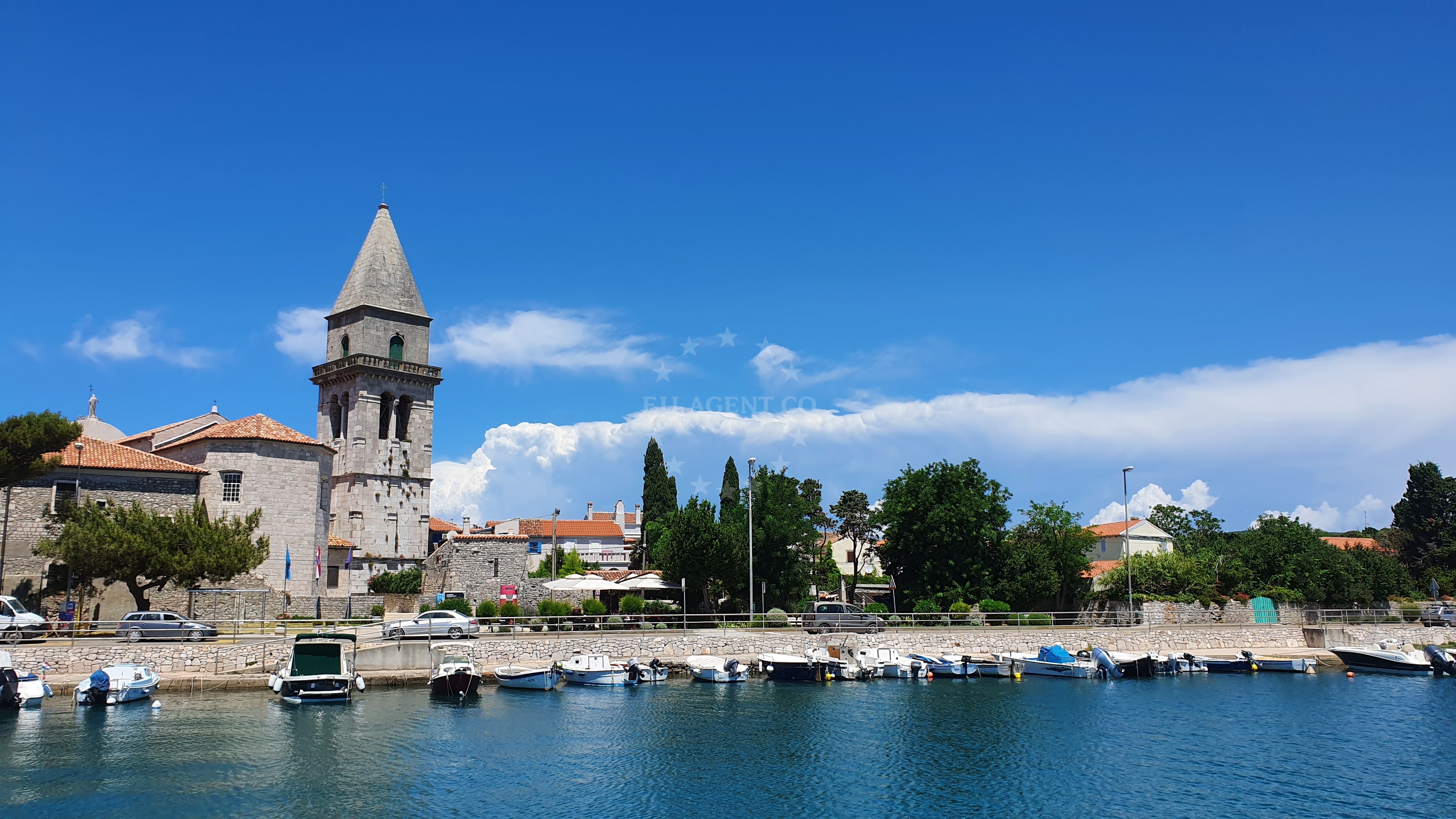 Jetty in Osor, Cres with local yachts moored at the facility