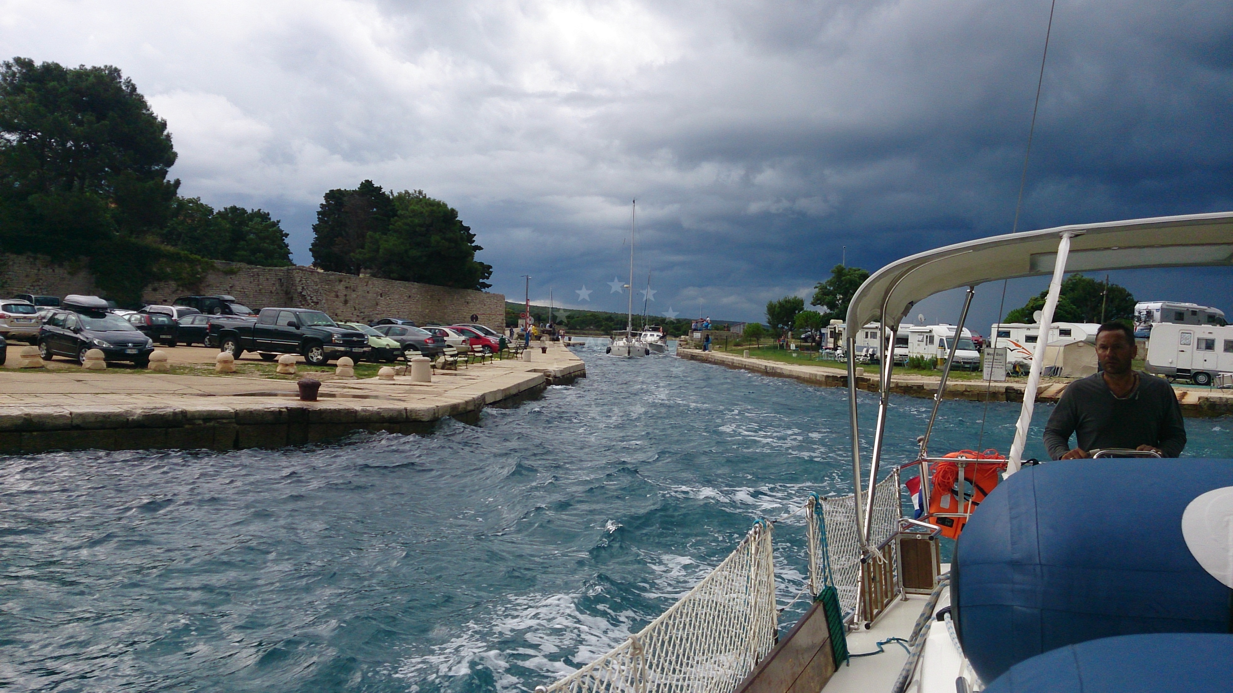 Lighthouse at NW point of Osor Quay, Cres, Croatia: Navigation aid for sailors