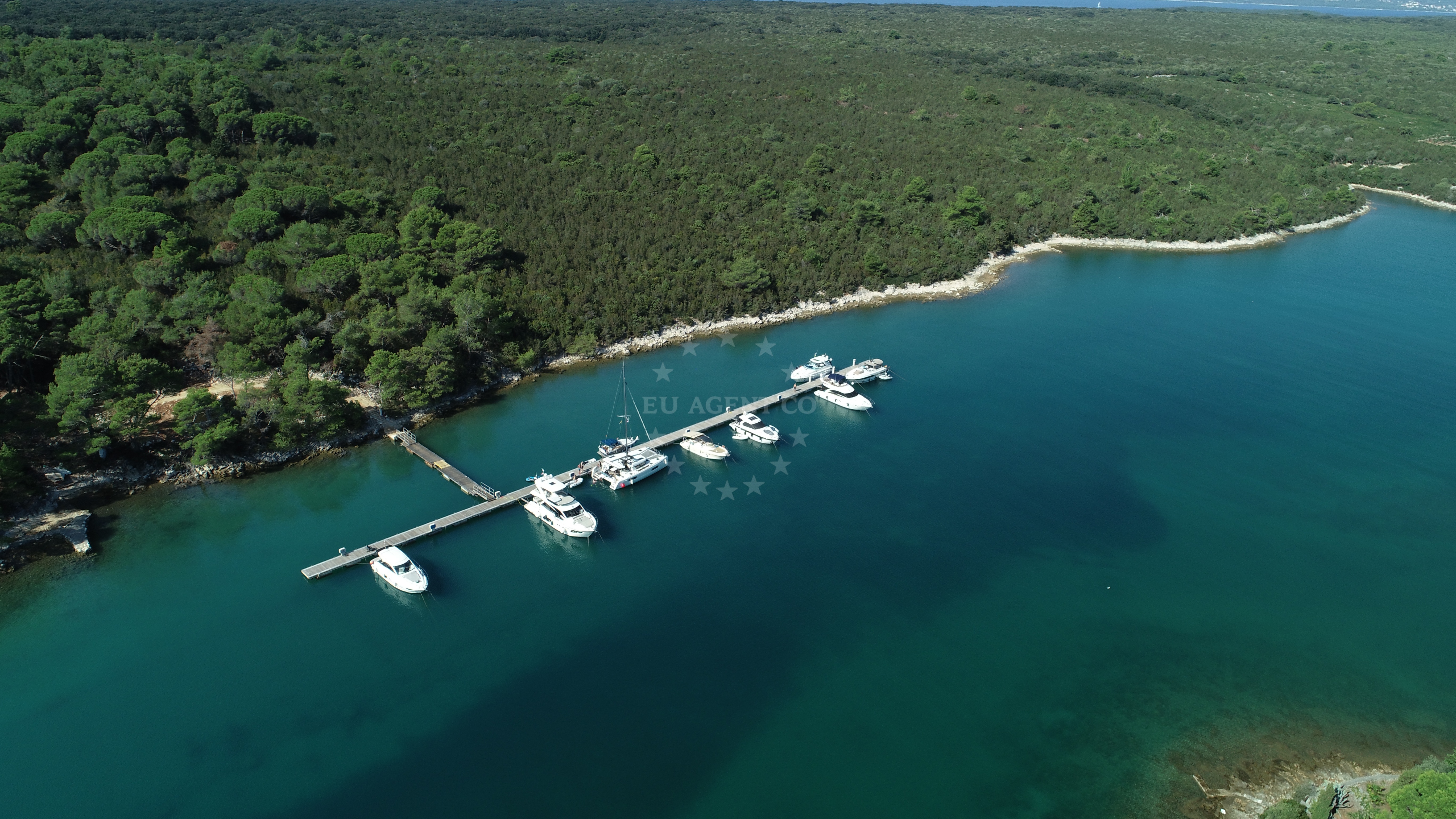 Anchorage Jadriscica jetty in Pogana, Cres, Croatia