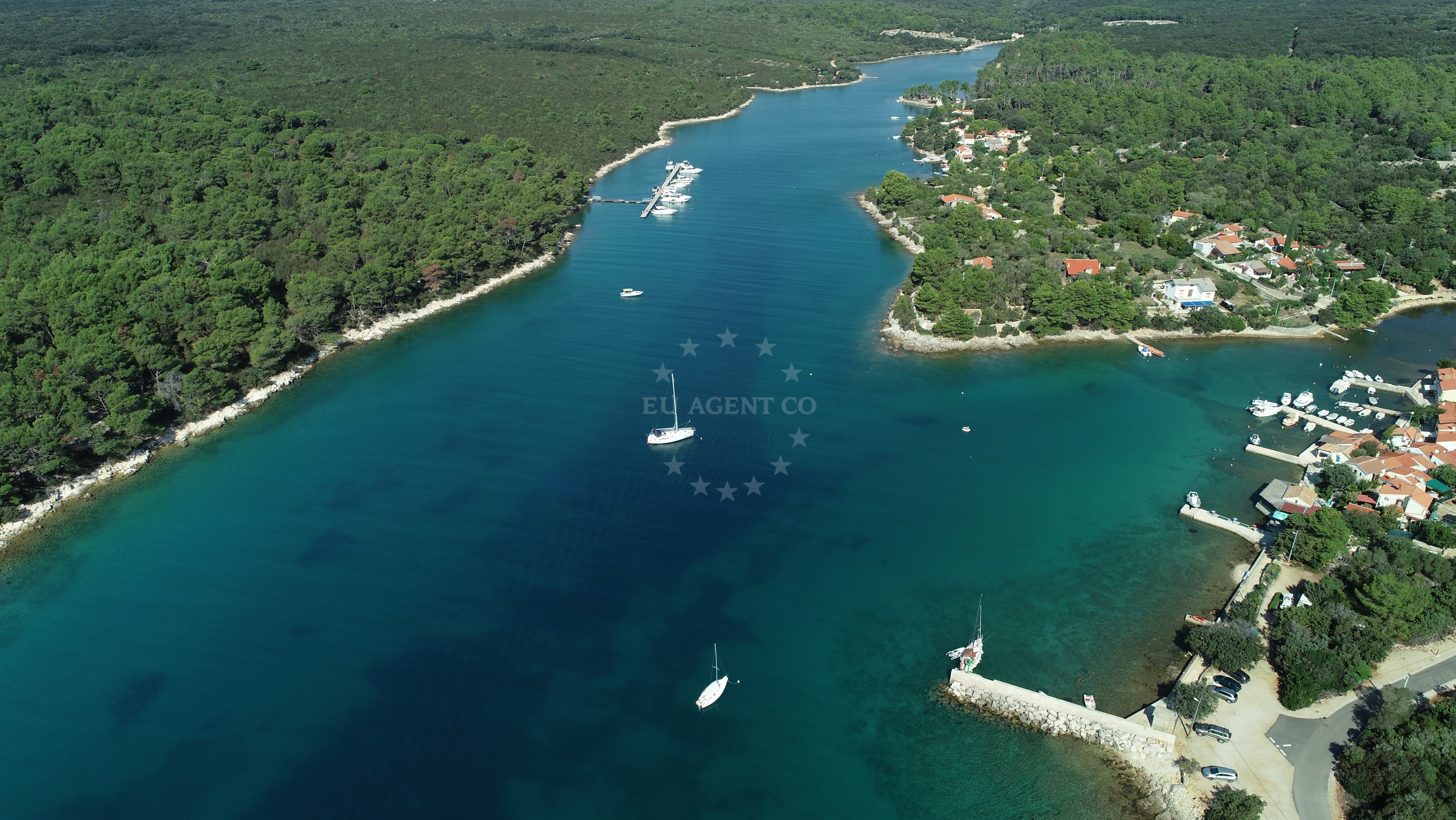 View of Pogana village from Anchorage Jadriscica jetty