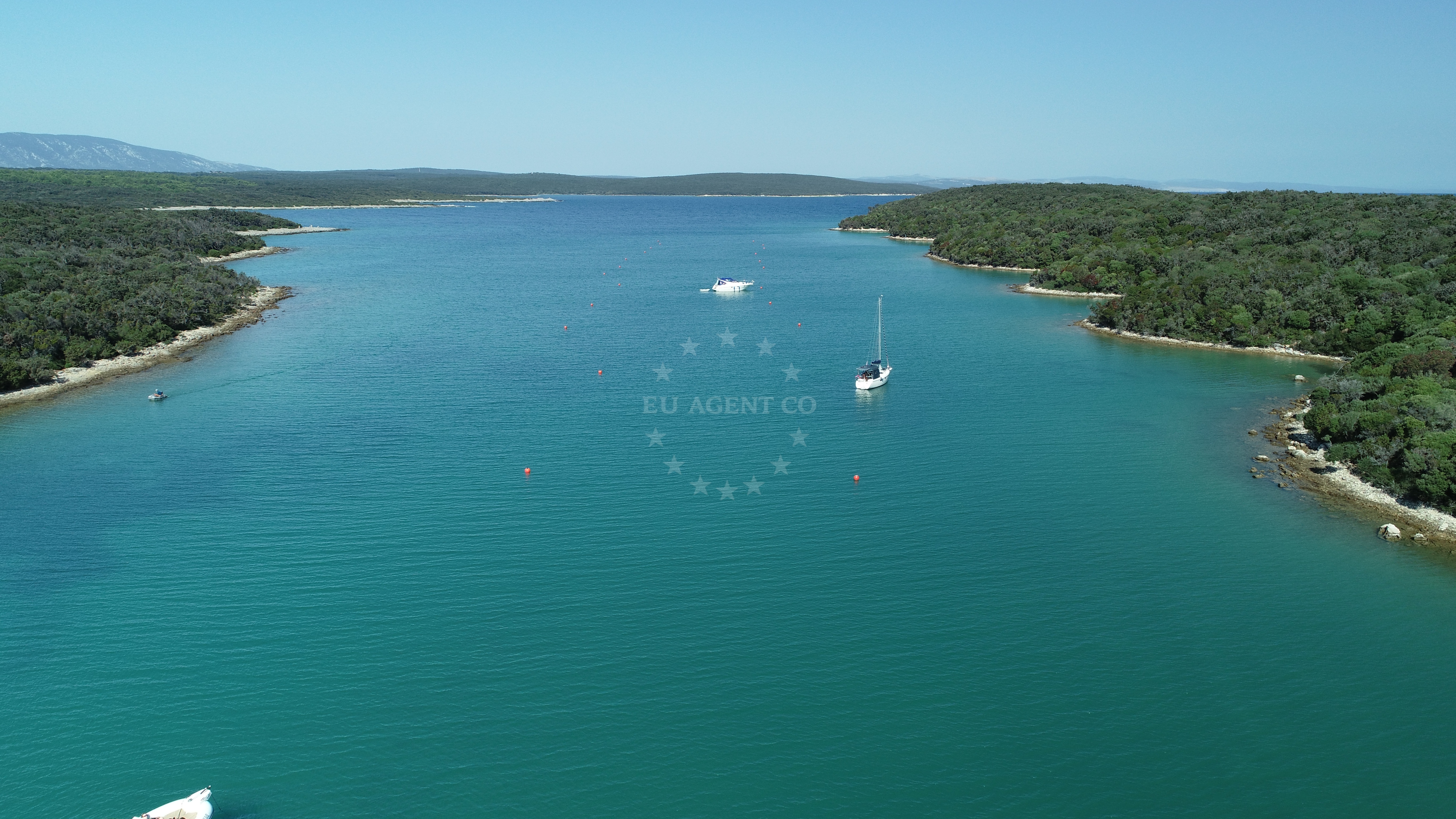 Nautical view of Punta Kriza buoy field with Adriatic waters