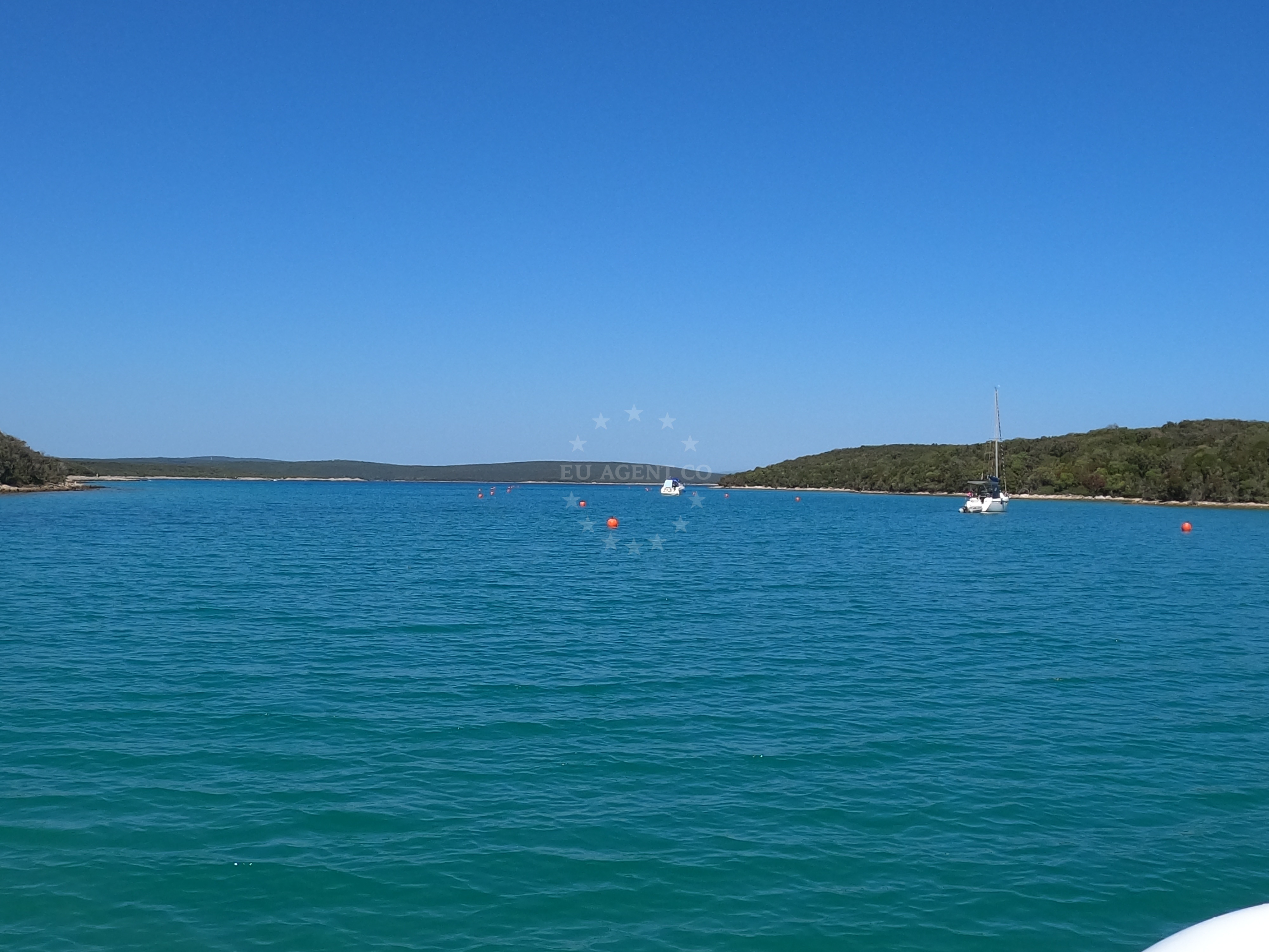 Buoy markers in Kolorat Bay, Cres, Croatia