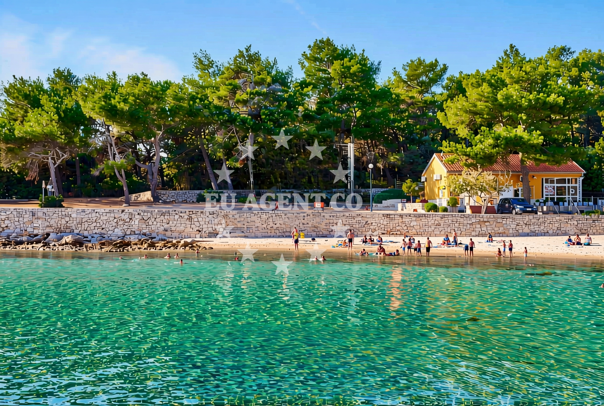 View of Punta Kriza Jetty from the Adriatic Sea