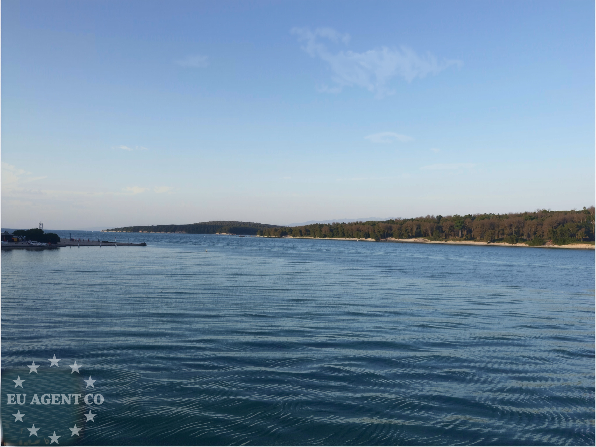 Mooring jetty in Punta Kriza, Cres, Croatia with Adriatic Sea views
