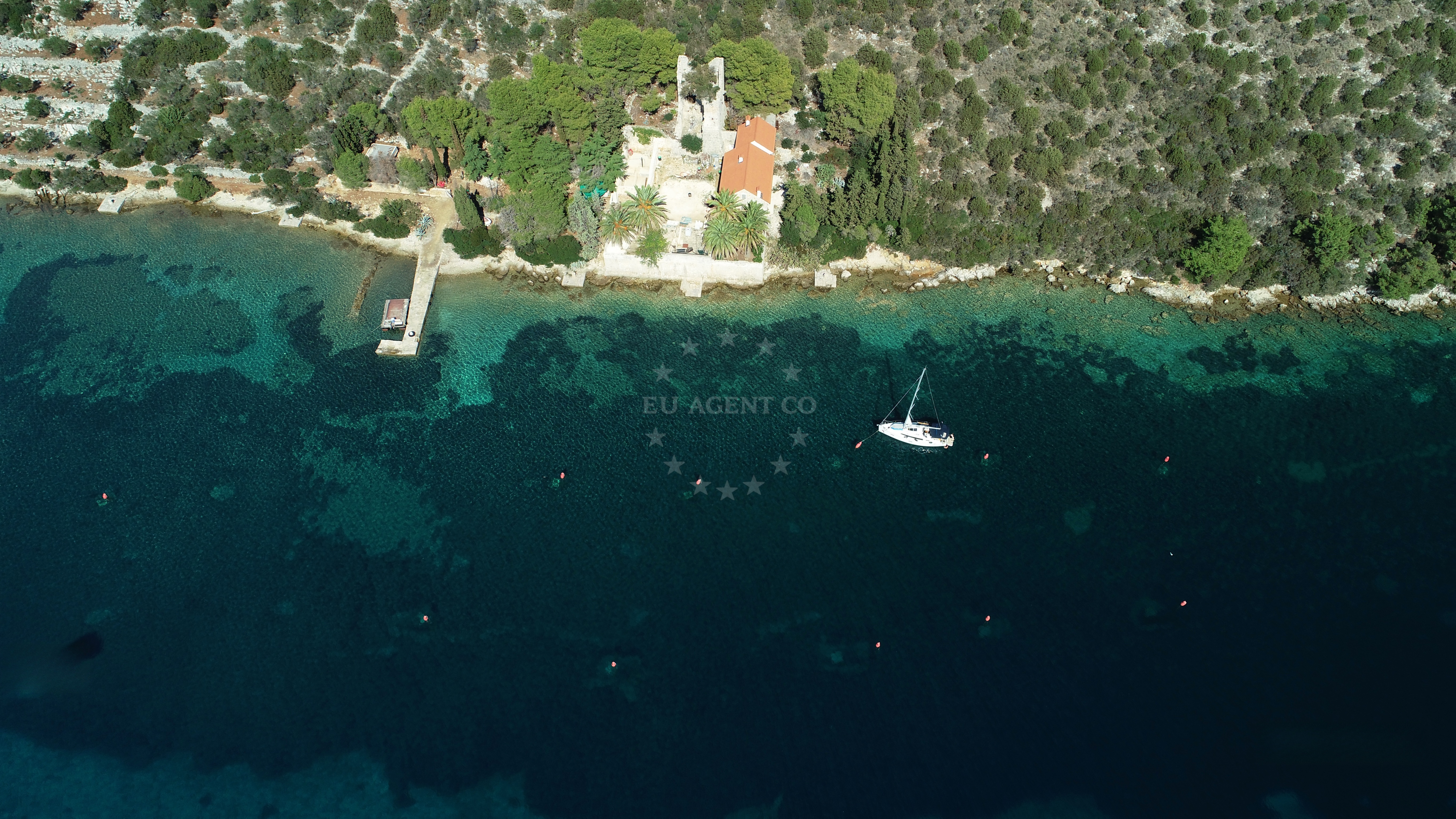 View of Sv. Petar Island from Buoy Field Ilovik