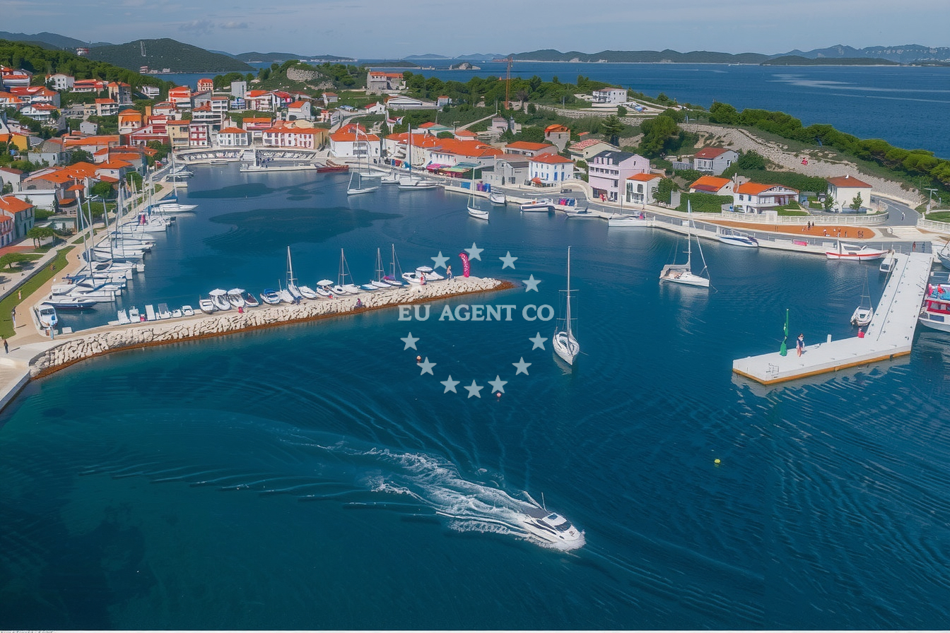 Karlobag Harbour near the buoy field in Istria and Kvarner