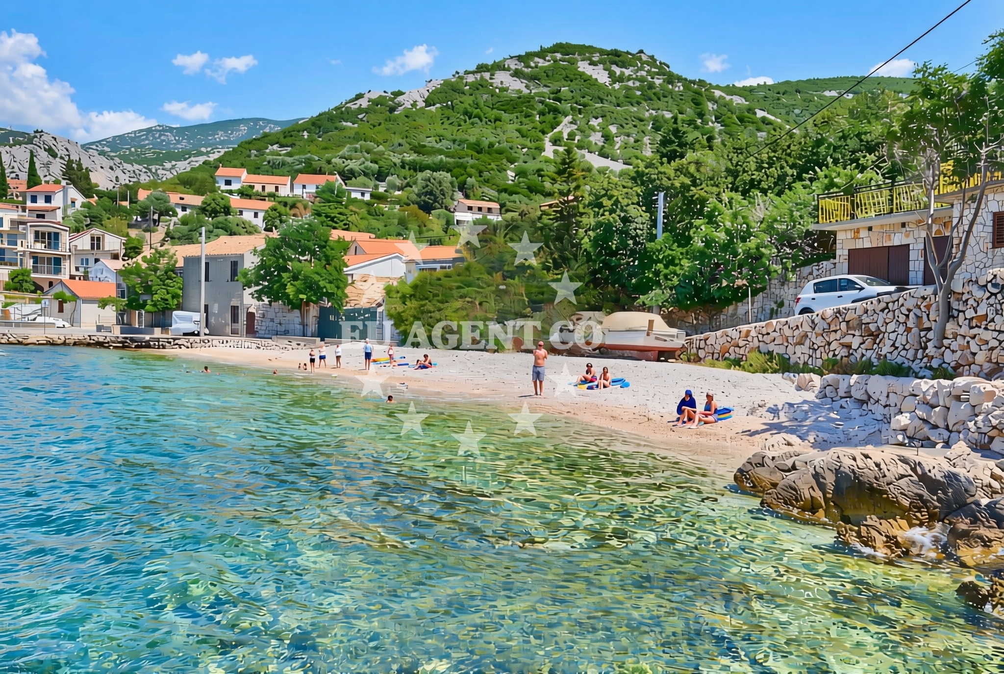Boats anchored at Quay Donja Klada, near Draga Beach