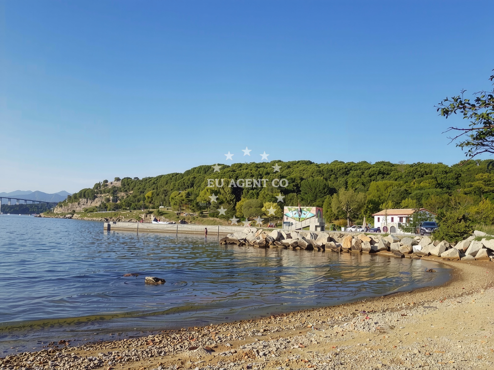 Jetty in Voz, Krk, Croatia with boats moored nearby