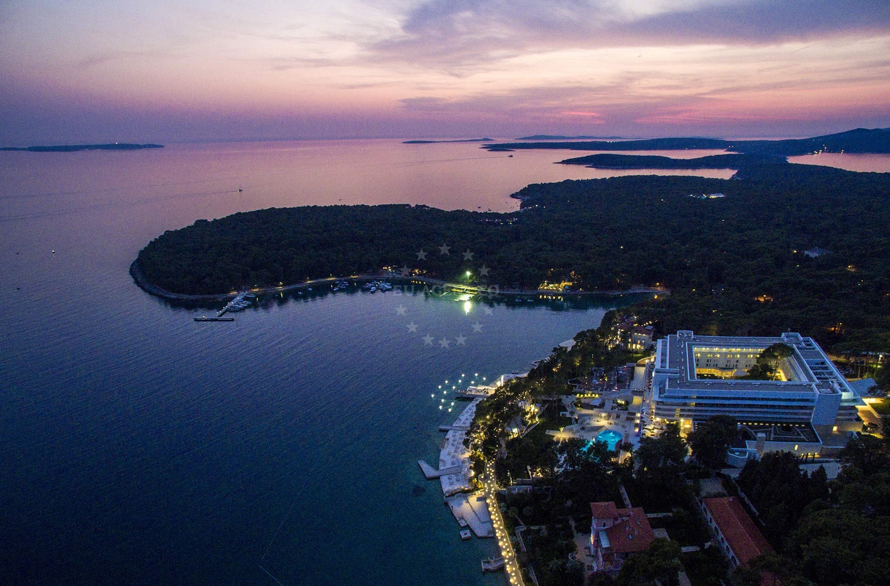 View of Marina Cikat jetty from the Adriatic Sea