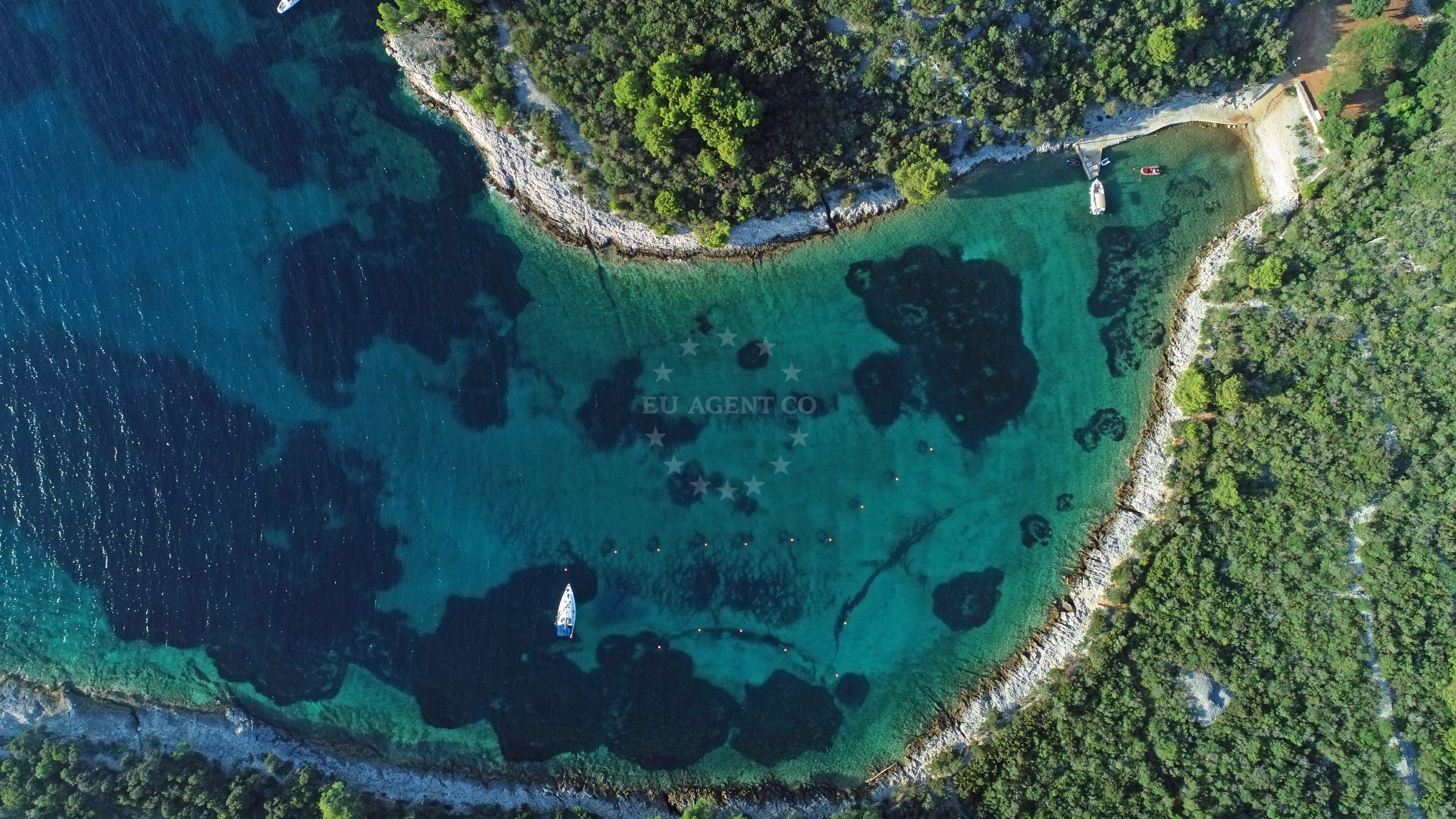 Buoy Field Balvanida, Veli Losinj, Croatia - mooring lines in a sheltered bay