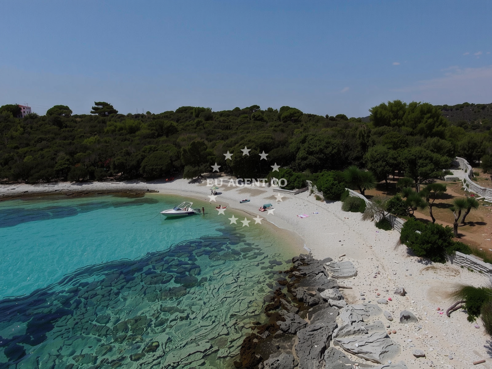 Approach and location view of Jetty buoy field in Jetty in Veli Lošinj on the island Lošinj, Istria and Kvarner, Croatia photo 3
