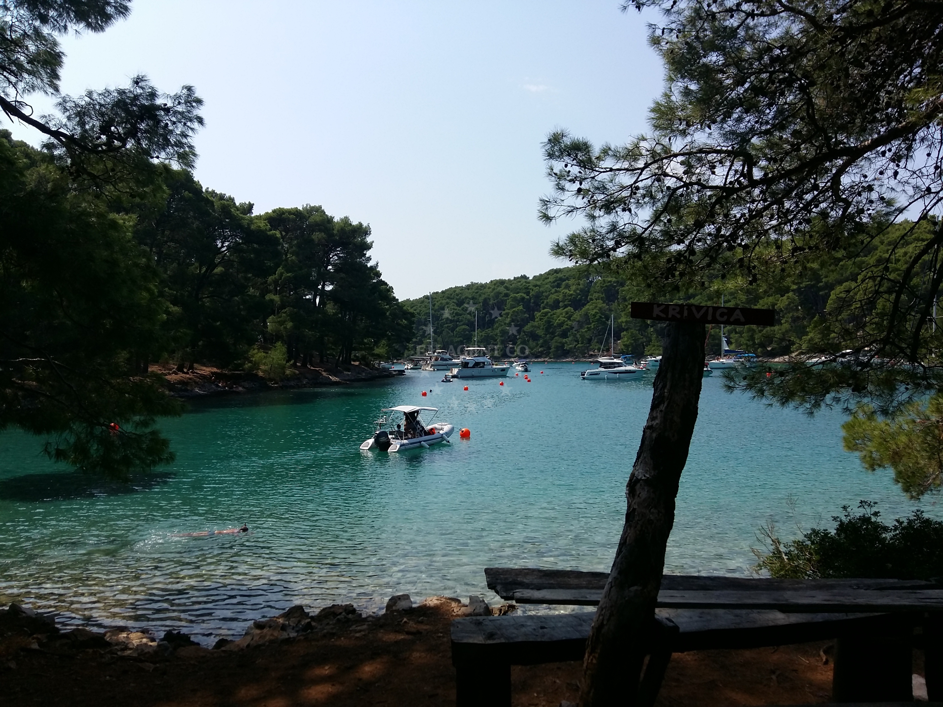Krivica Buoy Field in Veli Losinj, Croatia with natural surroundings