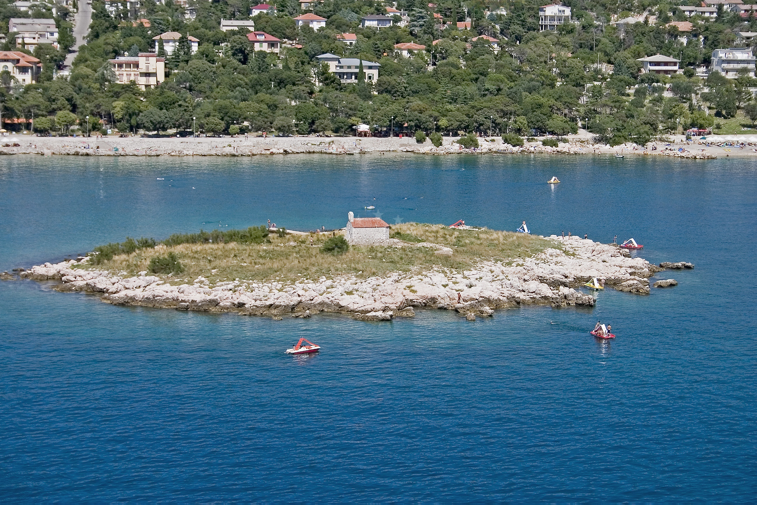 St. Marin Jetty in Novi Vinodolski, Croatia, with views of Muroska Bay and Mitan Marina