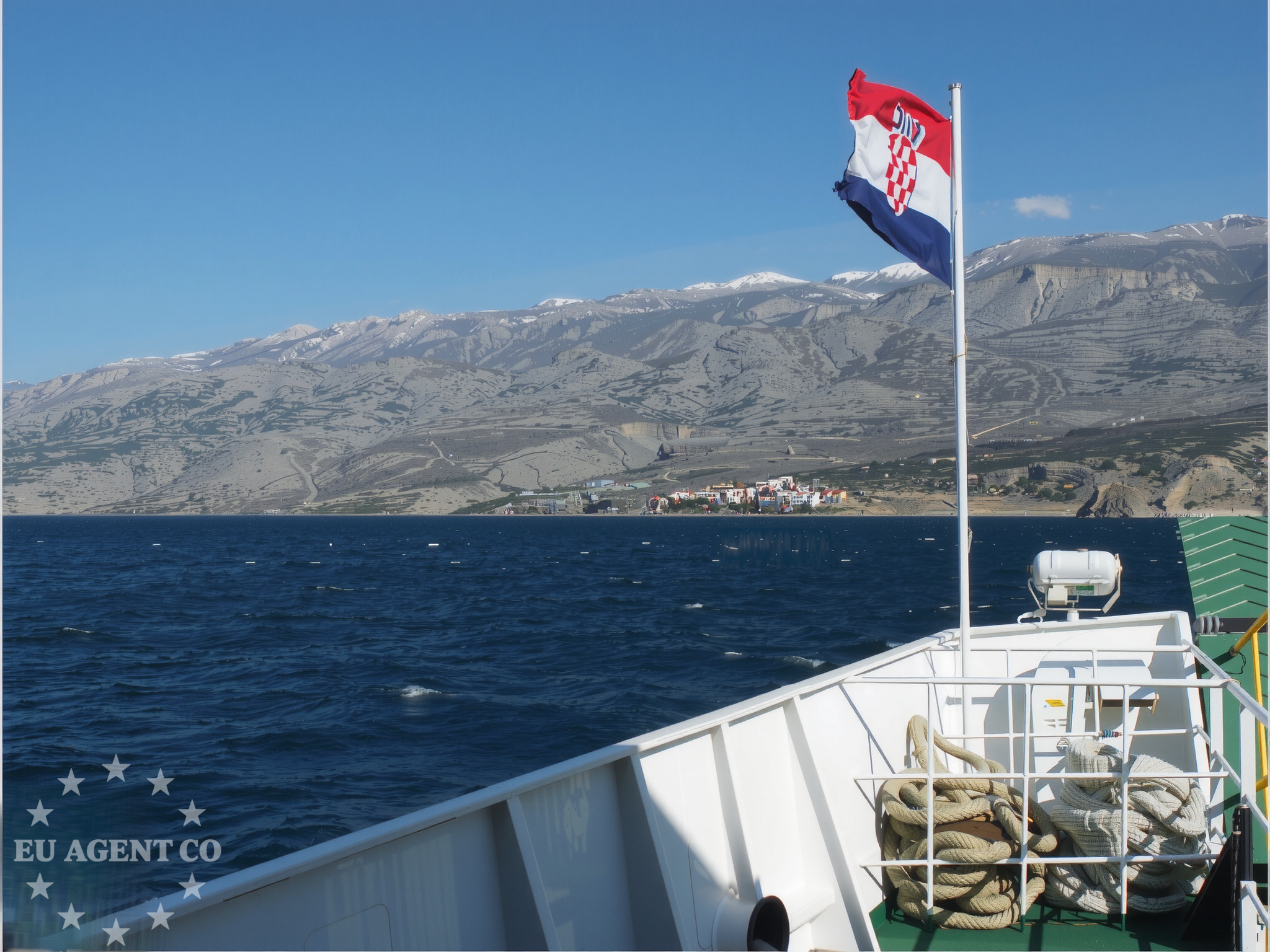 View of the Prizna Jetty from the water, showing its location near Bays Vicusa.