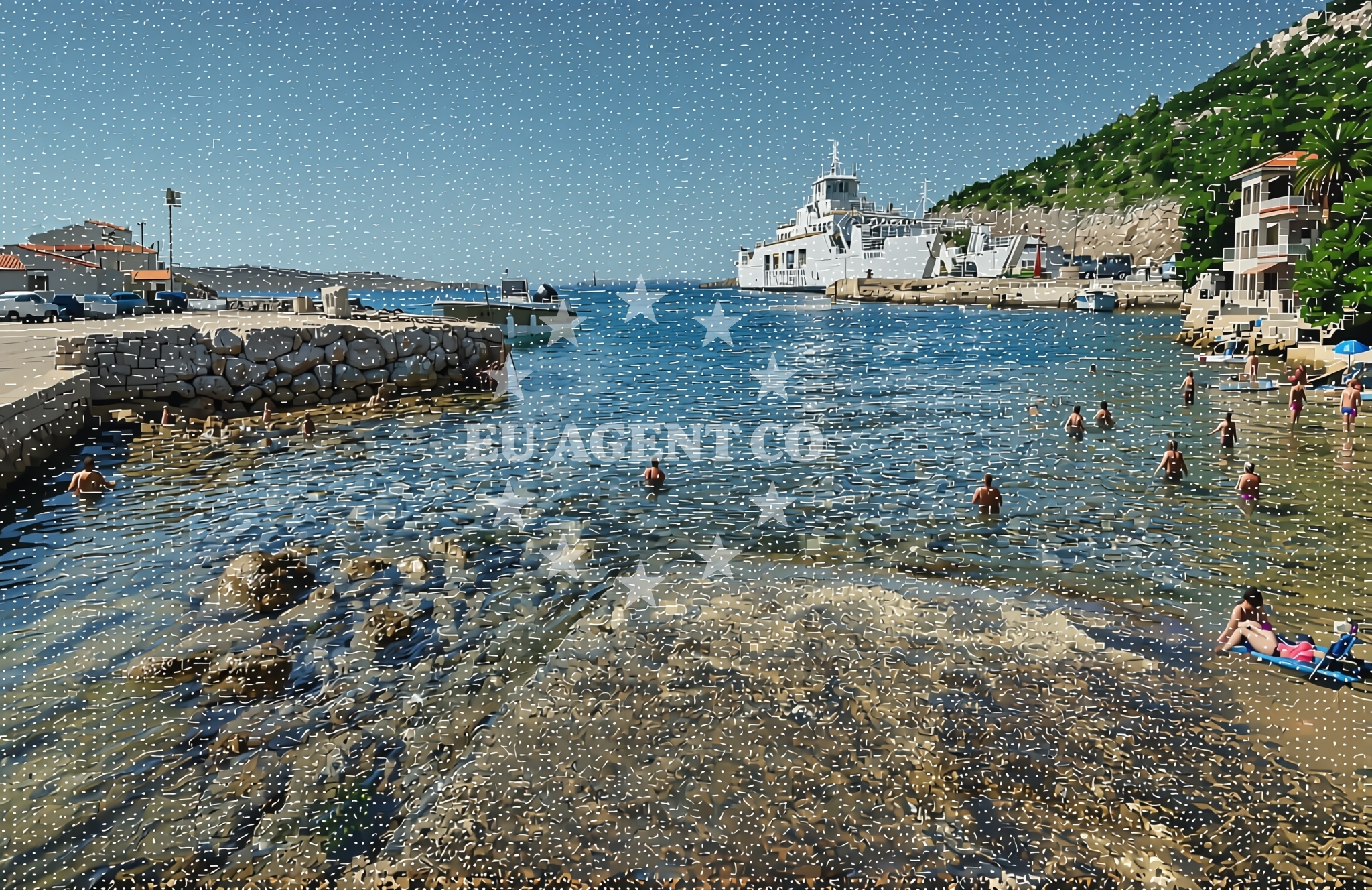 Prizna Jetty with coastal views
