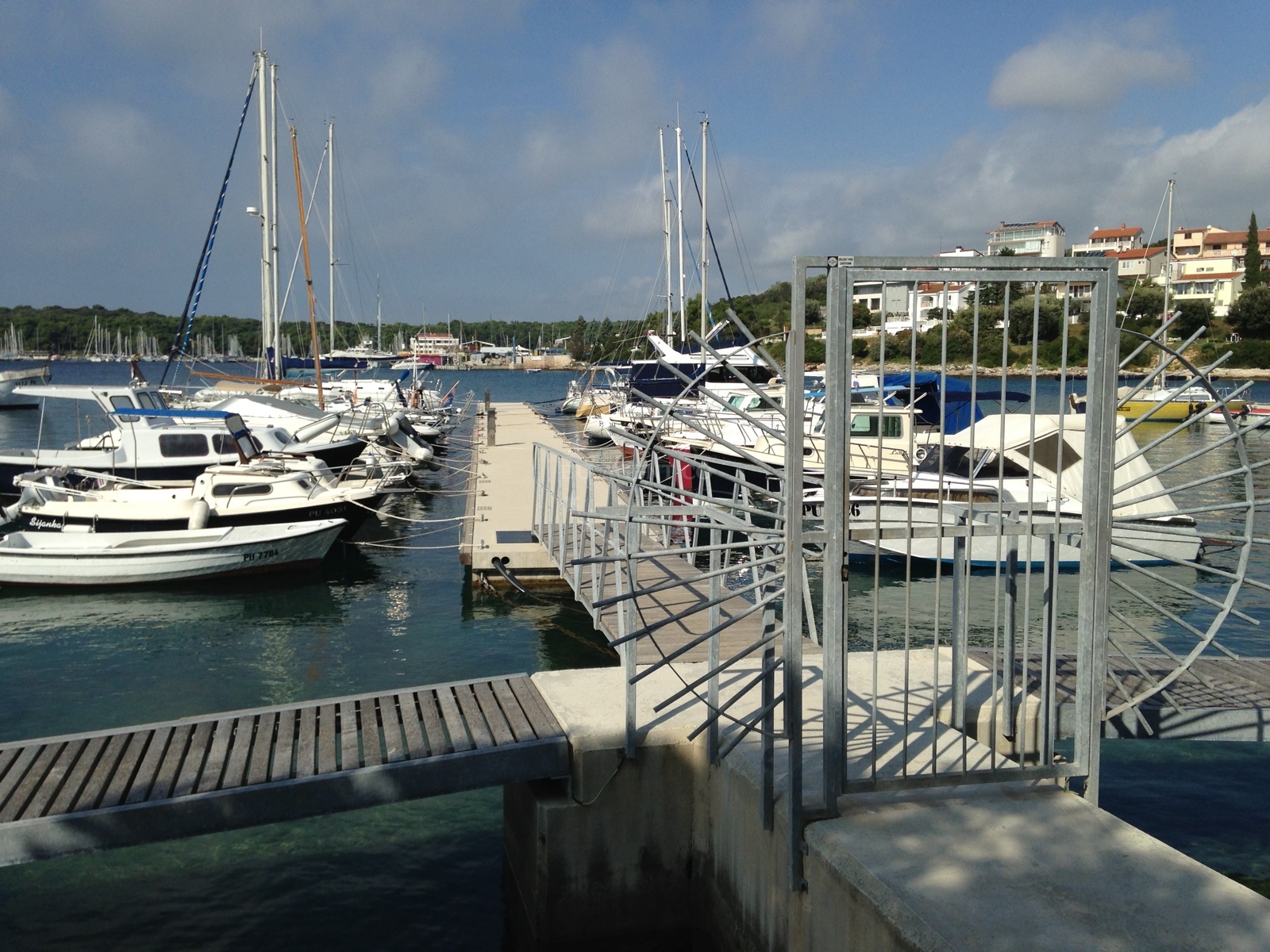 Nautical view of Pula jetty and surrounding harbor area