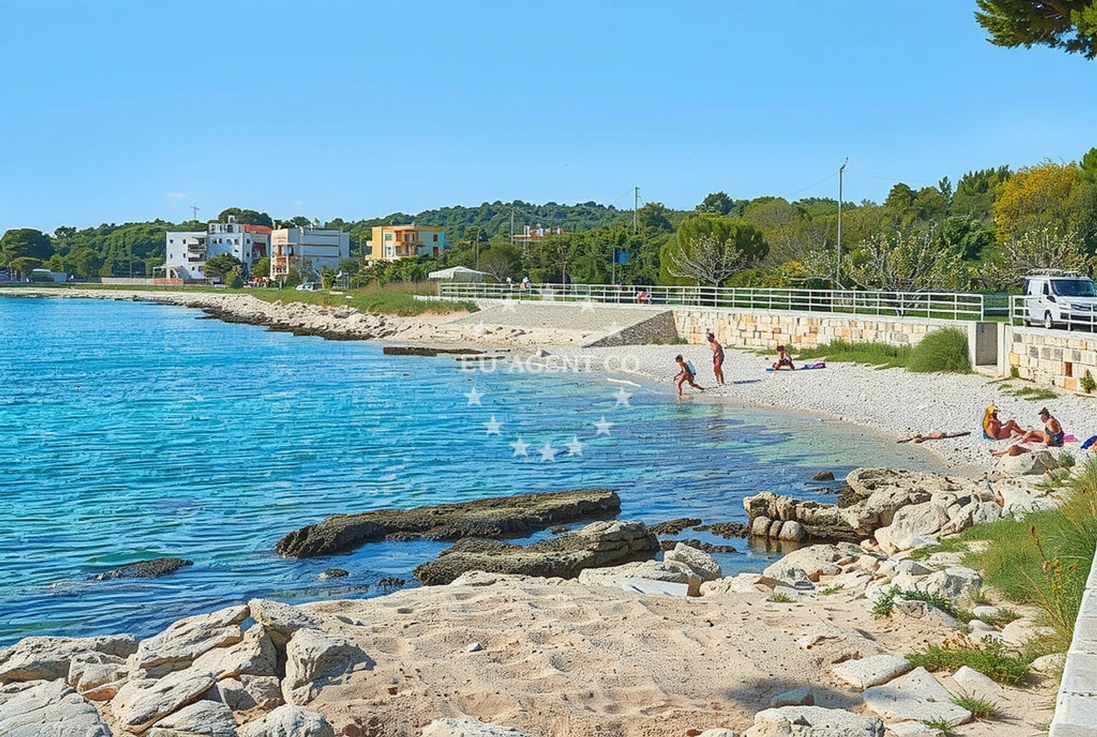 Jetty in Pula, Istria and Kvarner, Croatia with small boats moored nearby