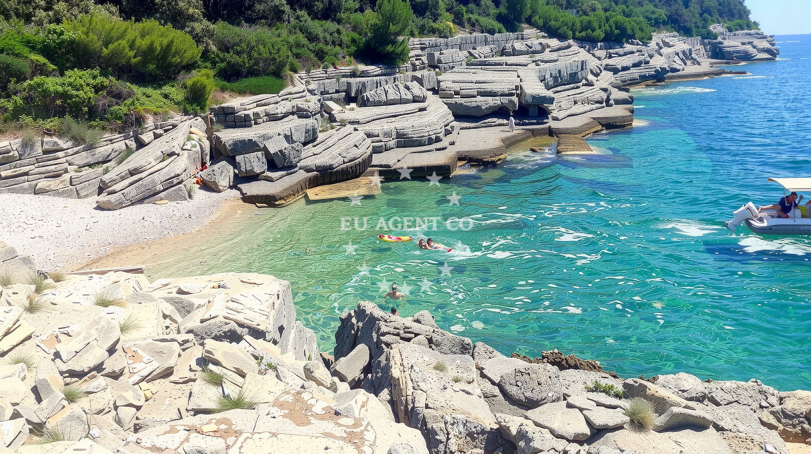 Pula Jetty in Istria and Kvarner, Croatia, with Lučica Bay in the background