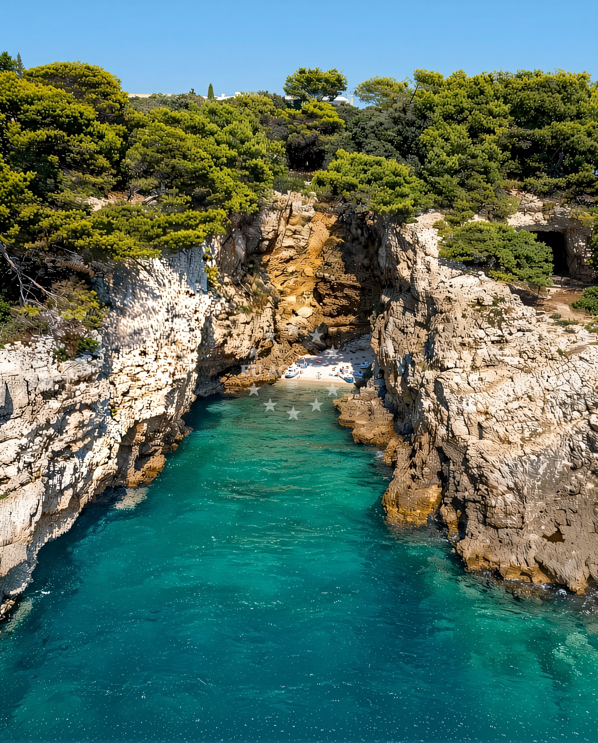 Pula Jetty with boats moored along the Adriatic coastline