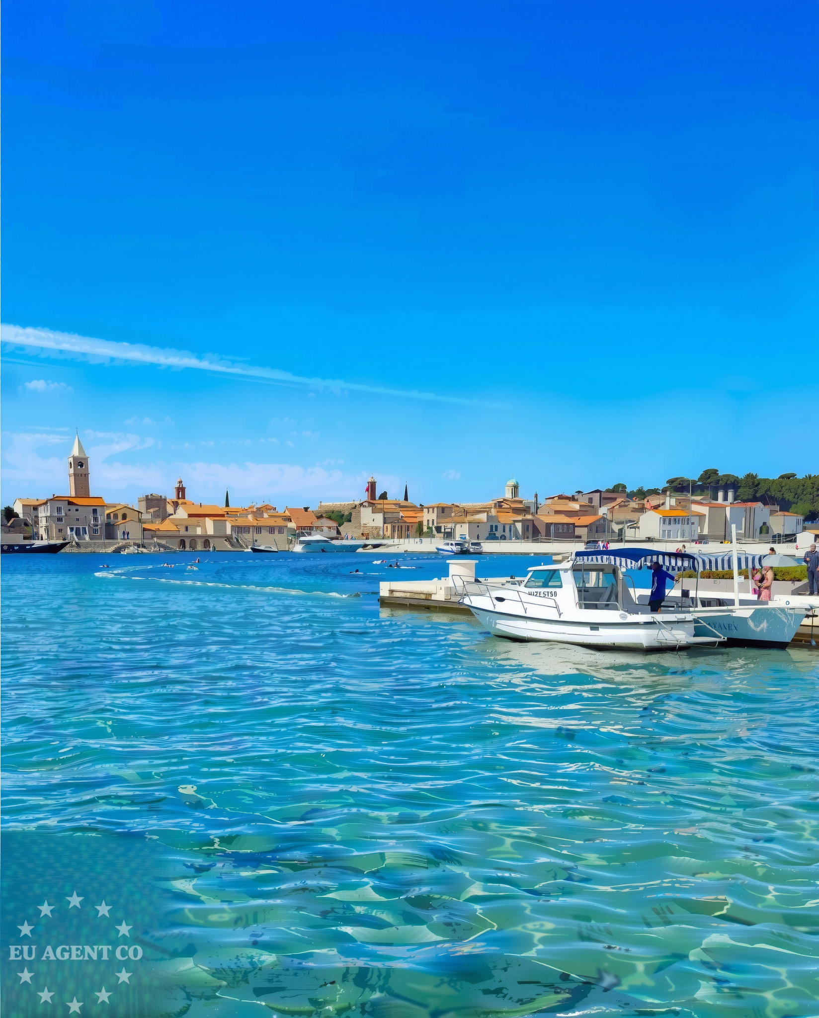 Private buoy in Barbat, Rab, Croatia, near a restaurant and scenic coastal views