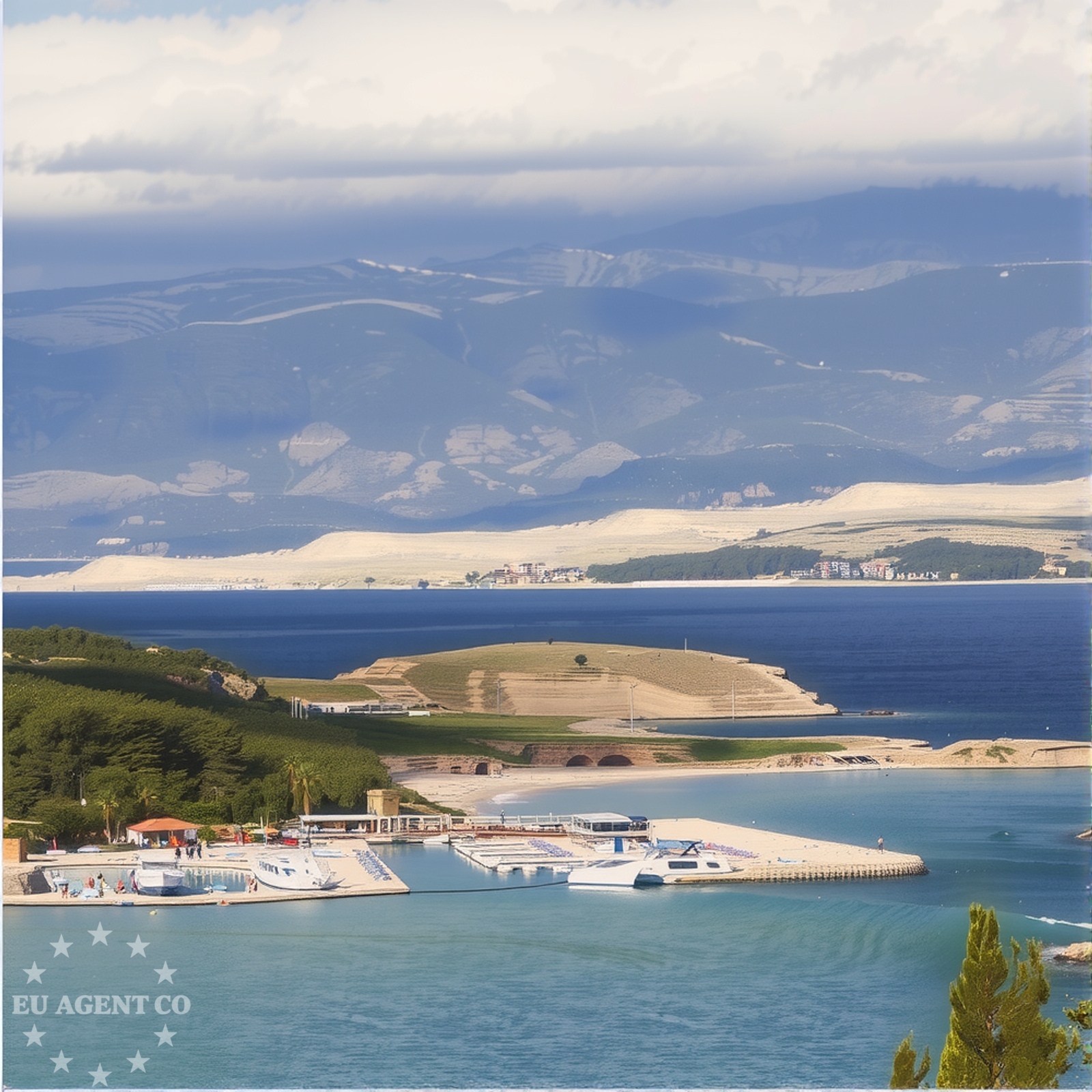Adriatic Sea sailing routes near Barbat Jetty, Rab Island, Croatia