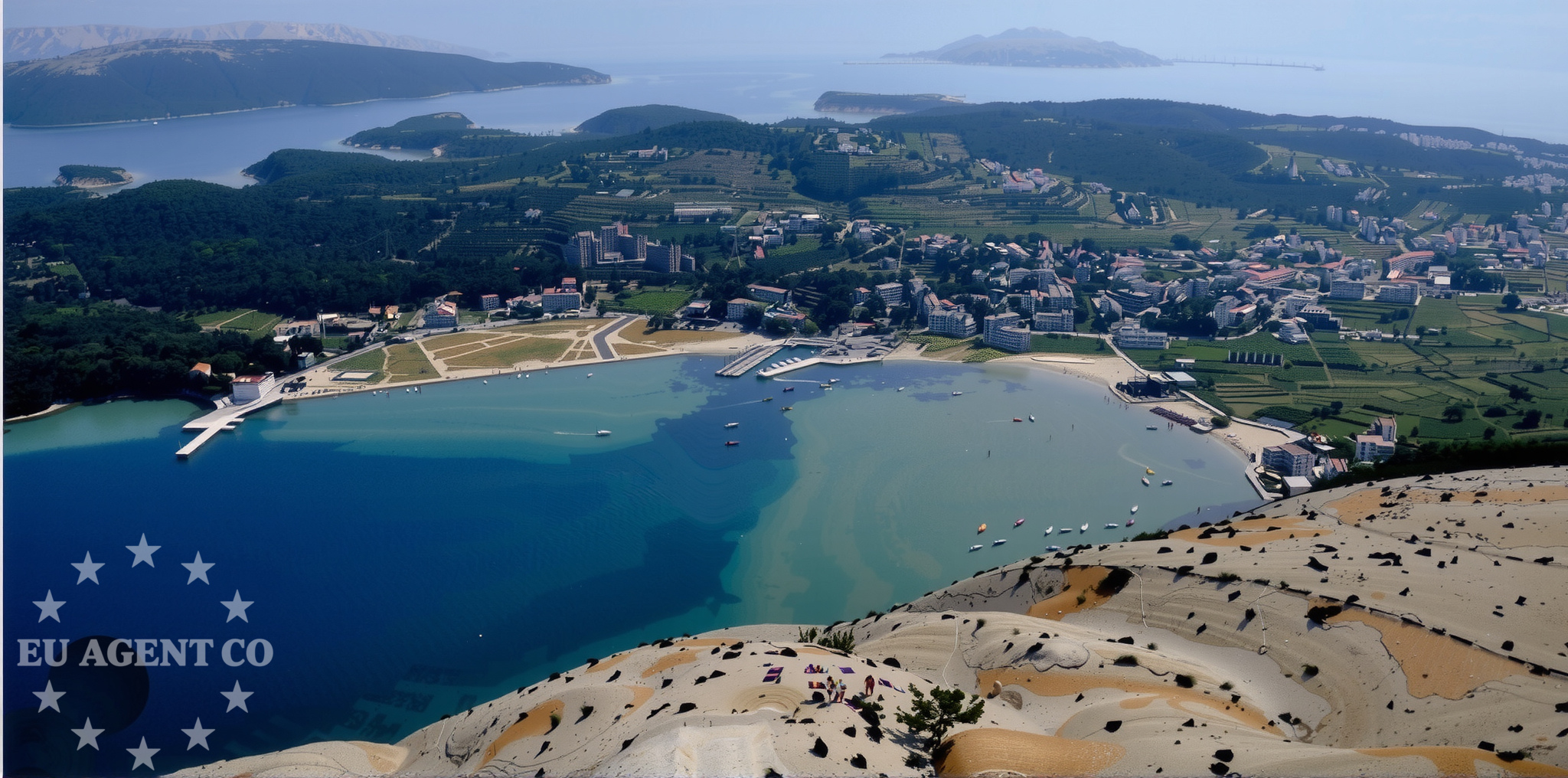 Approach and location view of Jetty buoy field in Jetty in Lopar on the island Rab, Istria and Kvarner, Croatia photo 3