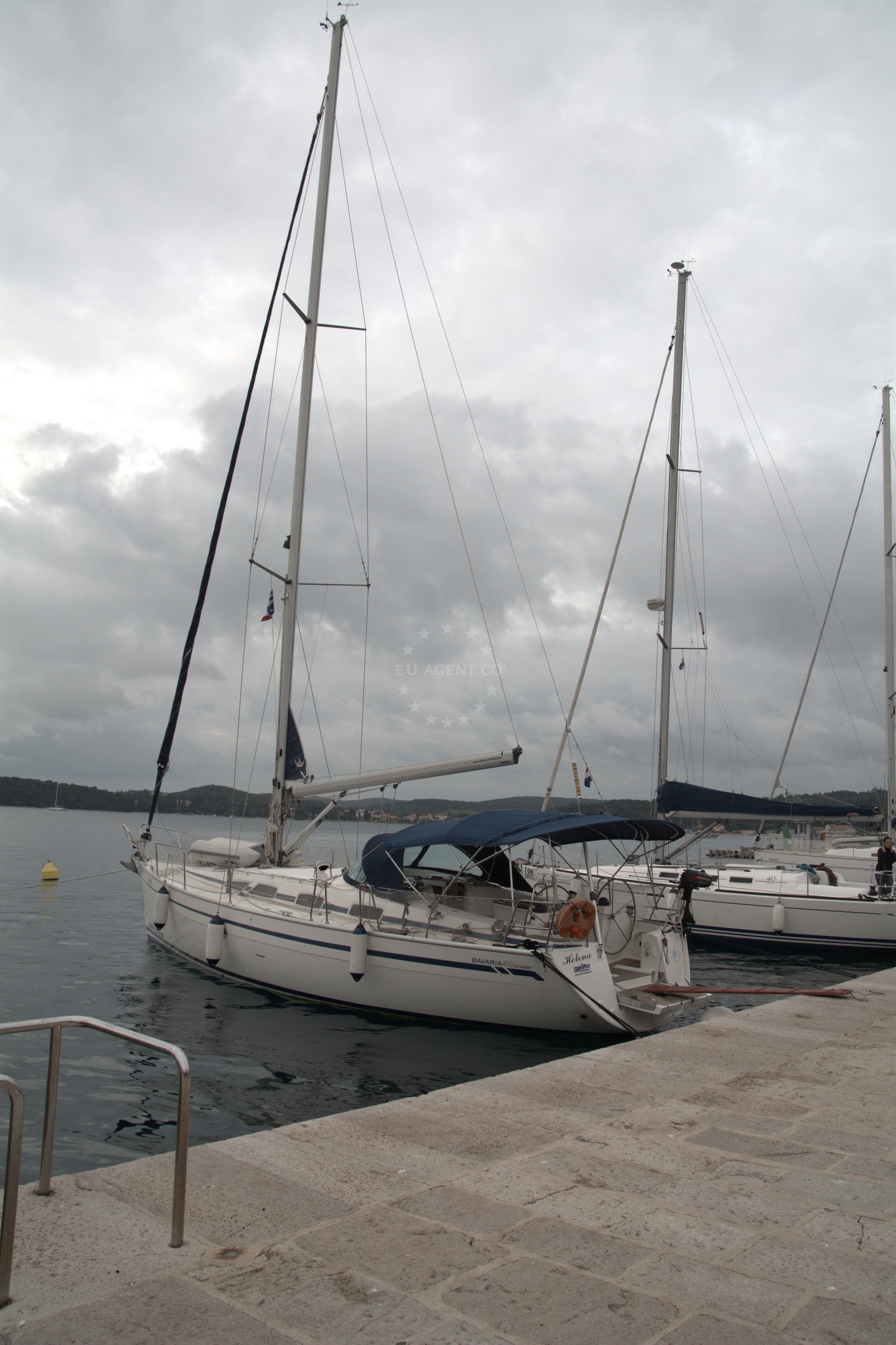 Buoy field near Rovinj quay with nautical chart reference