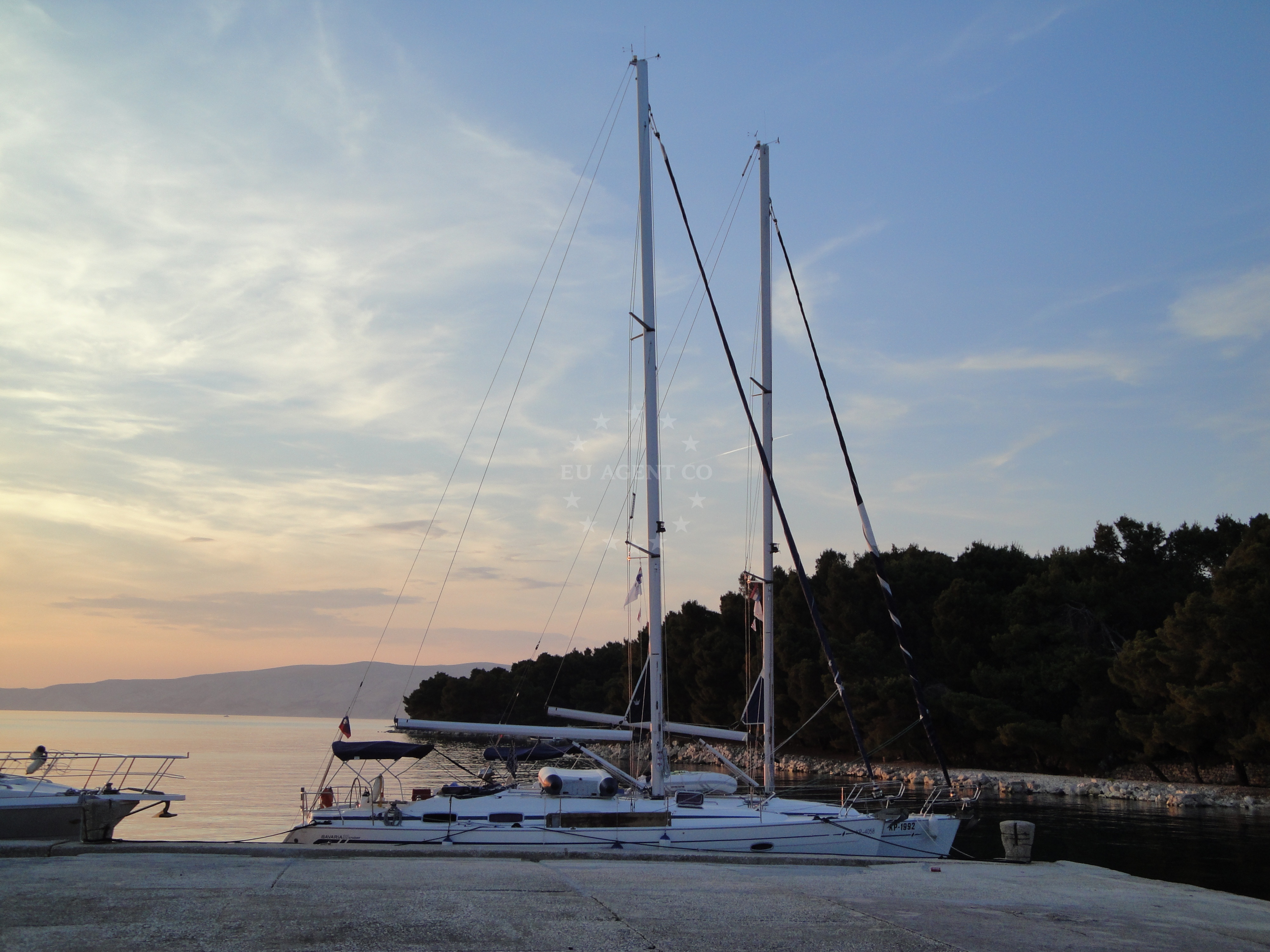 Jetty on Sveti Grgur Island, Istria and Kvarner, Croatia, with views of Sveti Grgur Bay