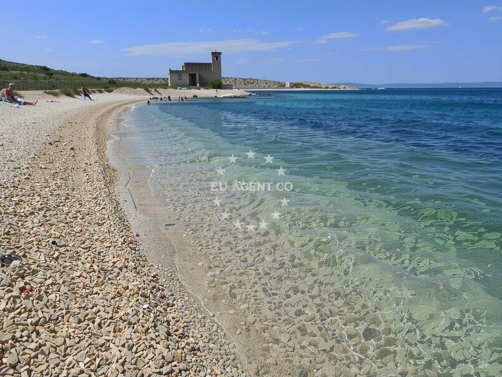 Coastal view of Sveti Grgur Island with nearby beaches
