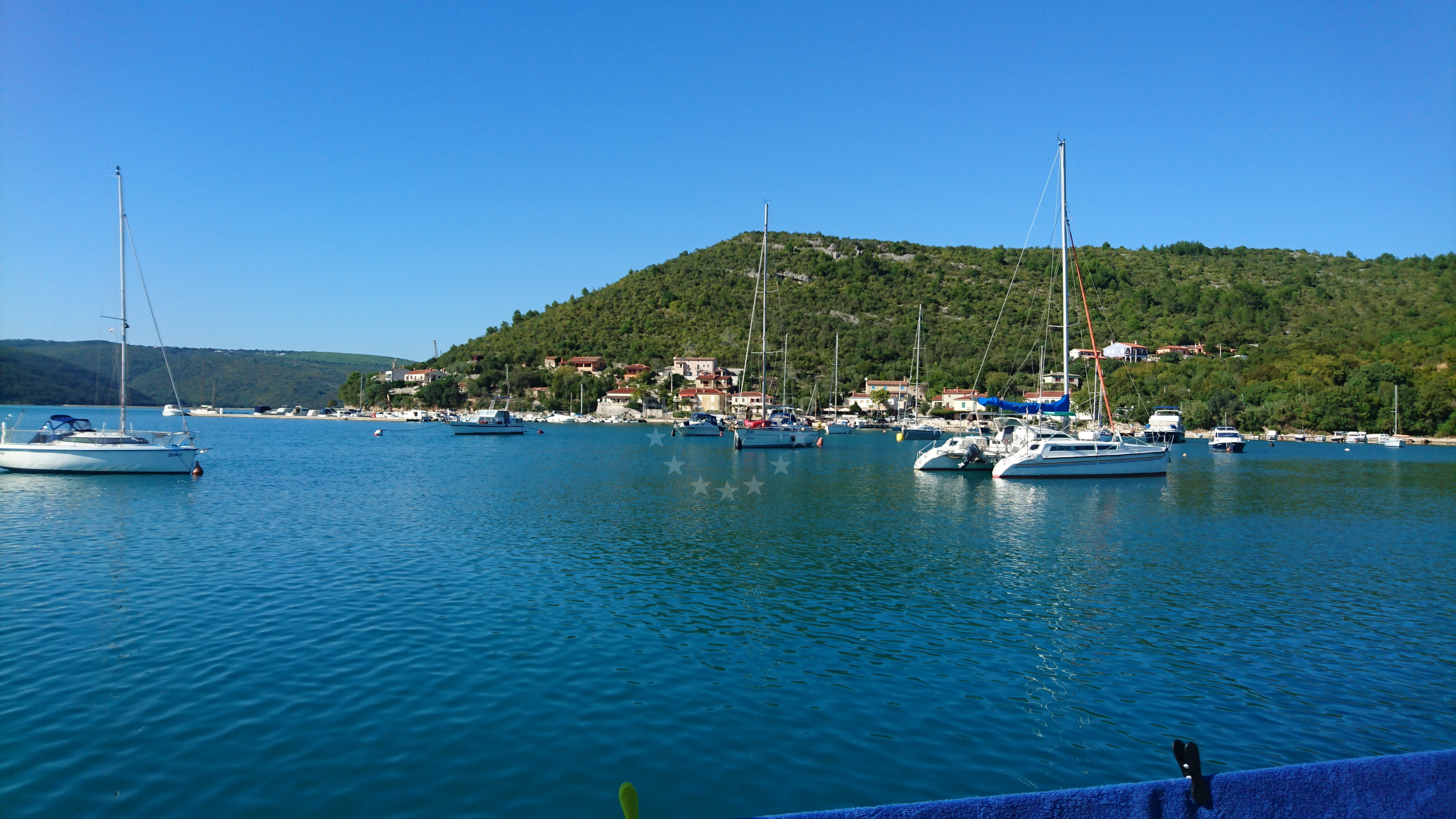 Buoy field in Trget, Istria and Kvarner, Croatia with navigational markers