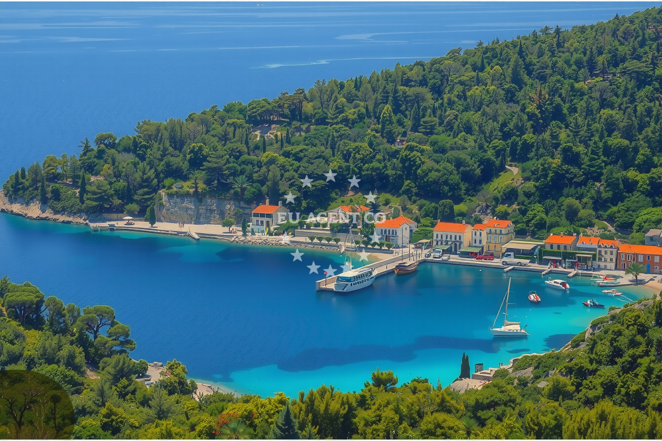 Pristaniste Bay near Trstenik Jetty, offering scenic anchoring opportunities