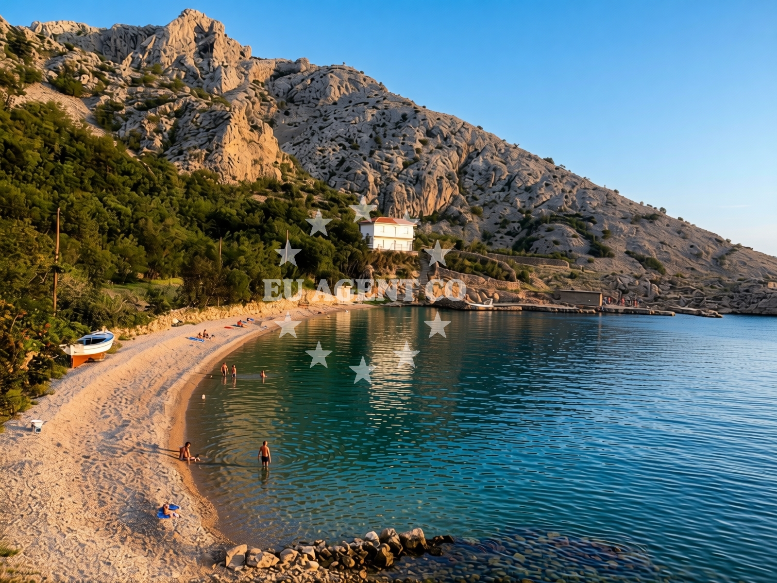 Nearby anchorage at Veli Vranjak with sailboats moored