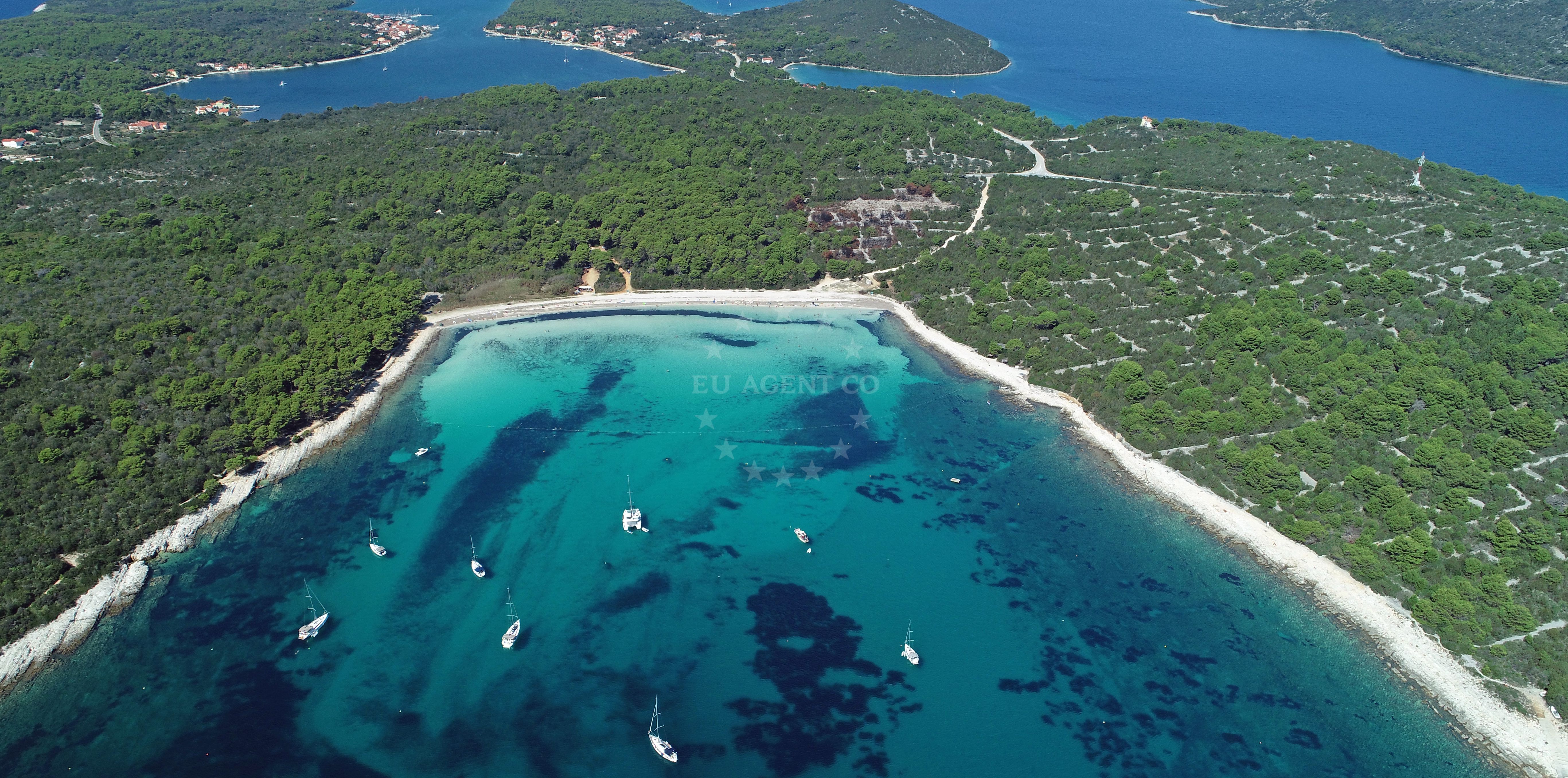 Sakarun Bay, Dugi Otok, Croatia with mooring buoys