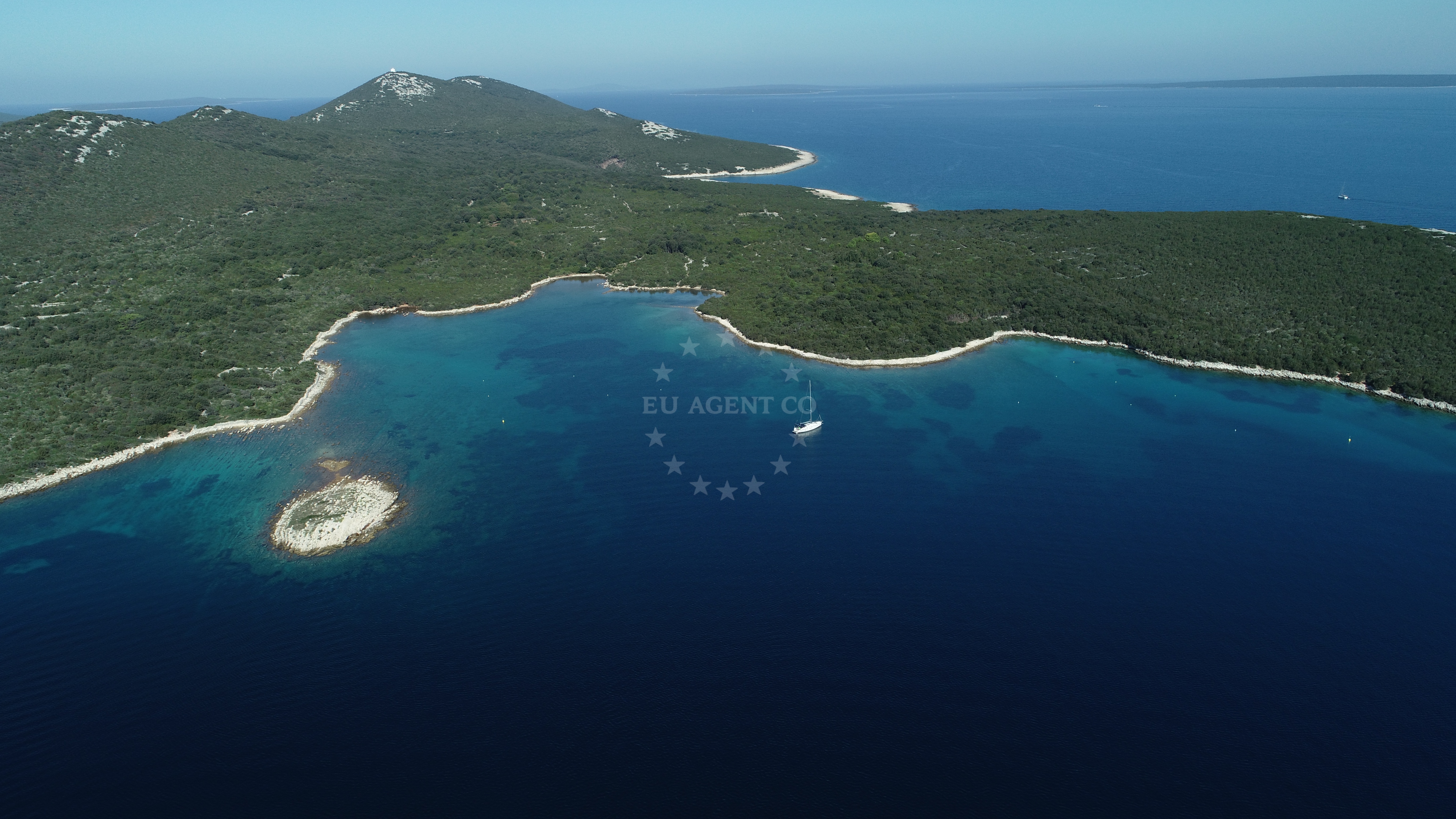 Buoy field on the island of Ist, North Dalmatia, Croatia