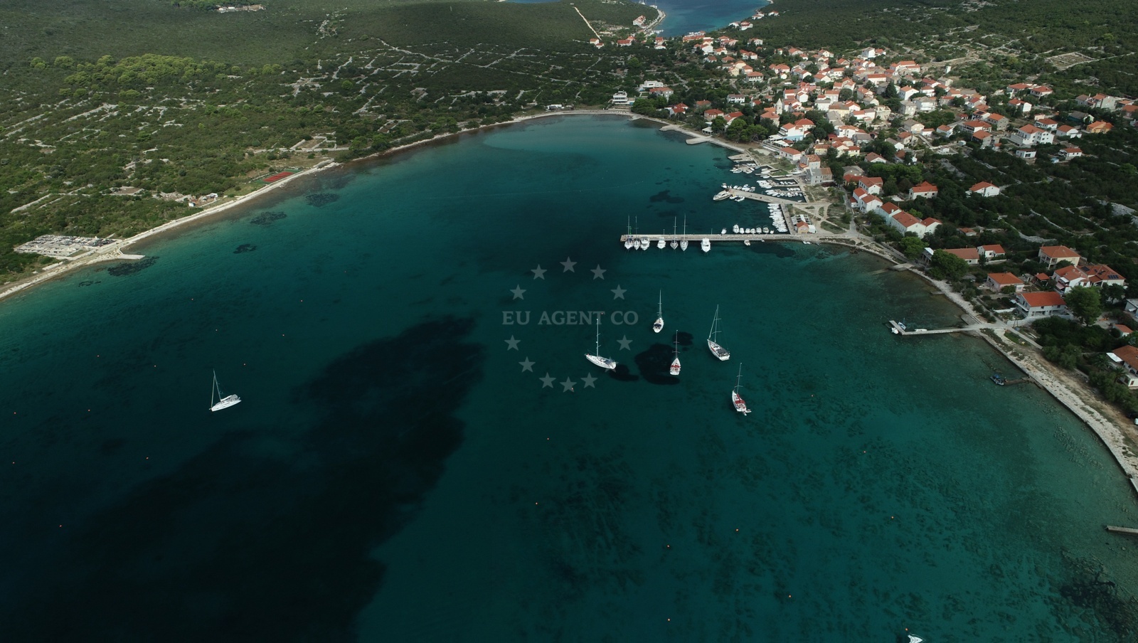 Buoy field in Ist, North Dalmatia, Croatia